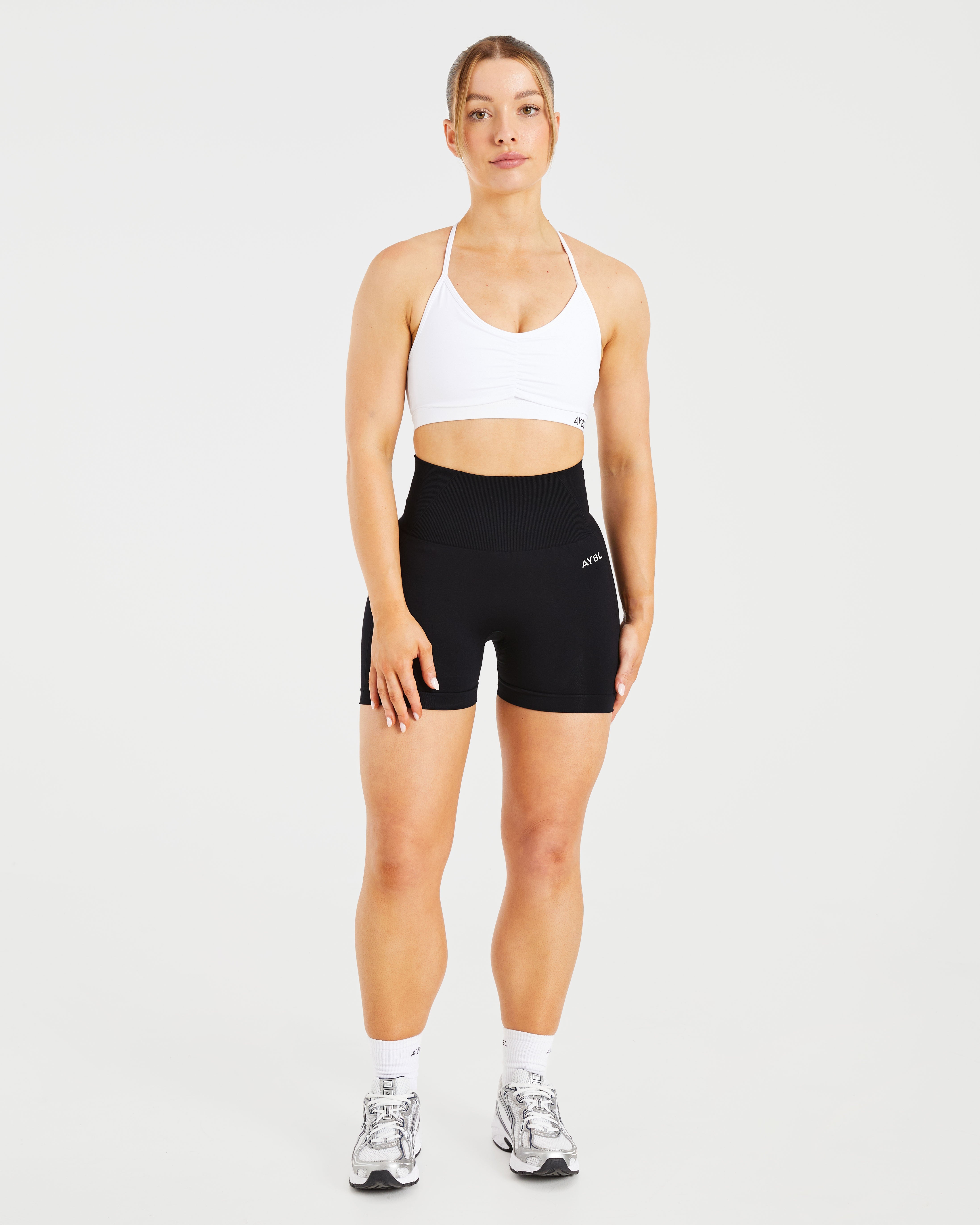 Essential Ruched Sports Bra - White