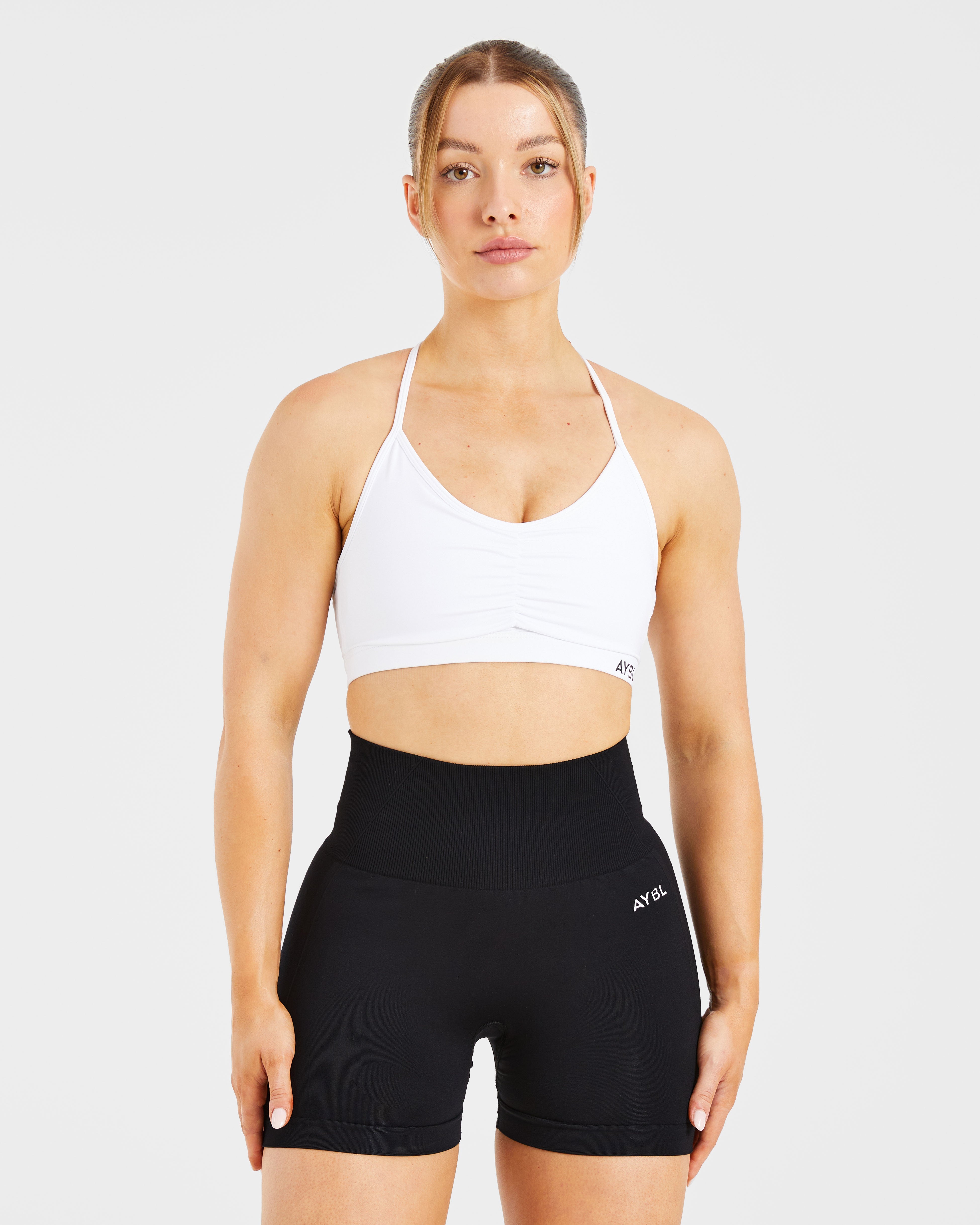 Essential Ruched Sports Bra - White