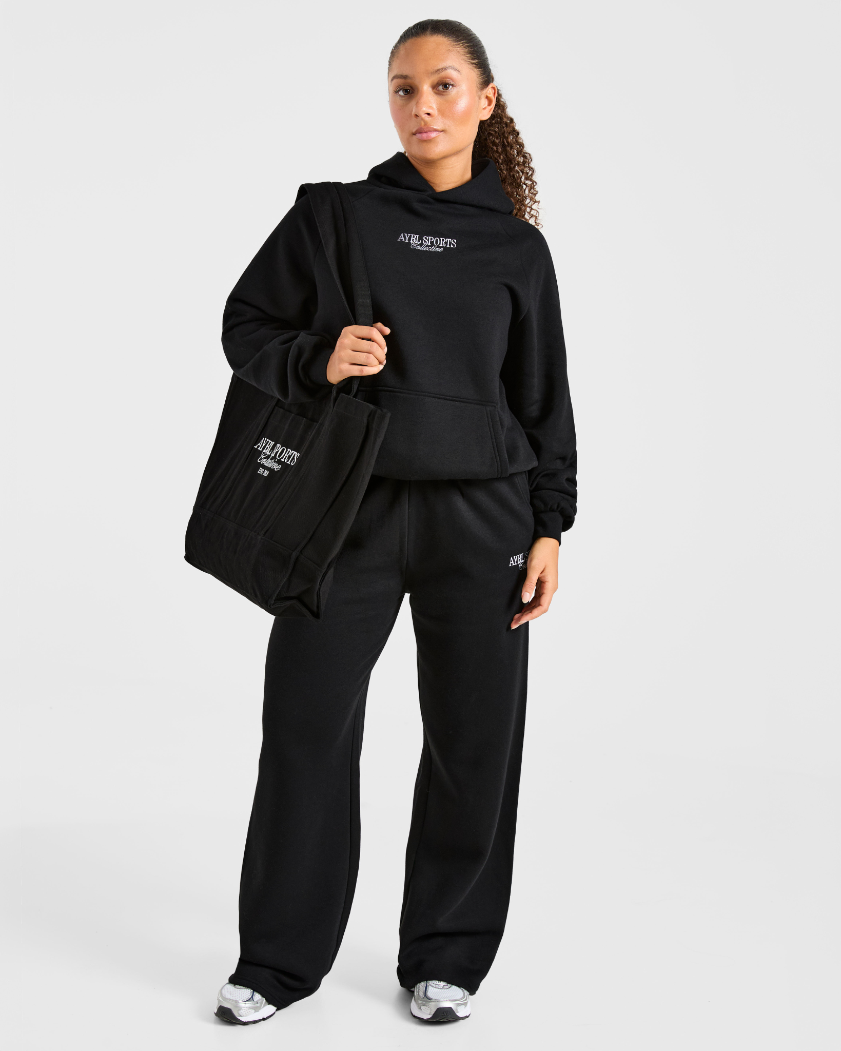 Sports Collective Oversized Straight Leg Joggers - Black