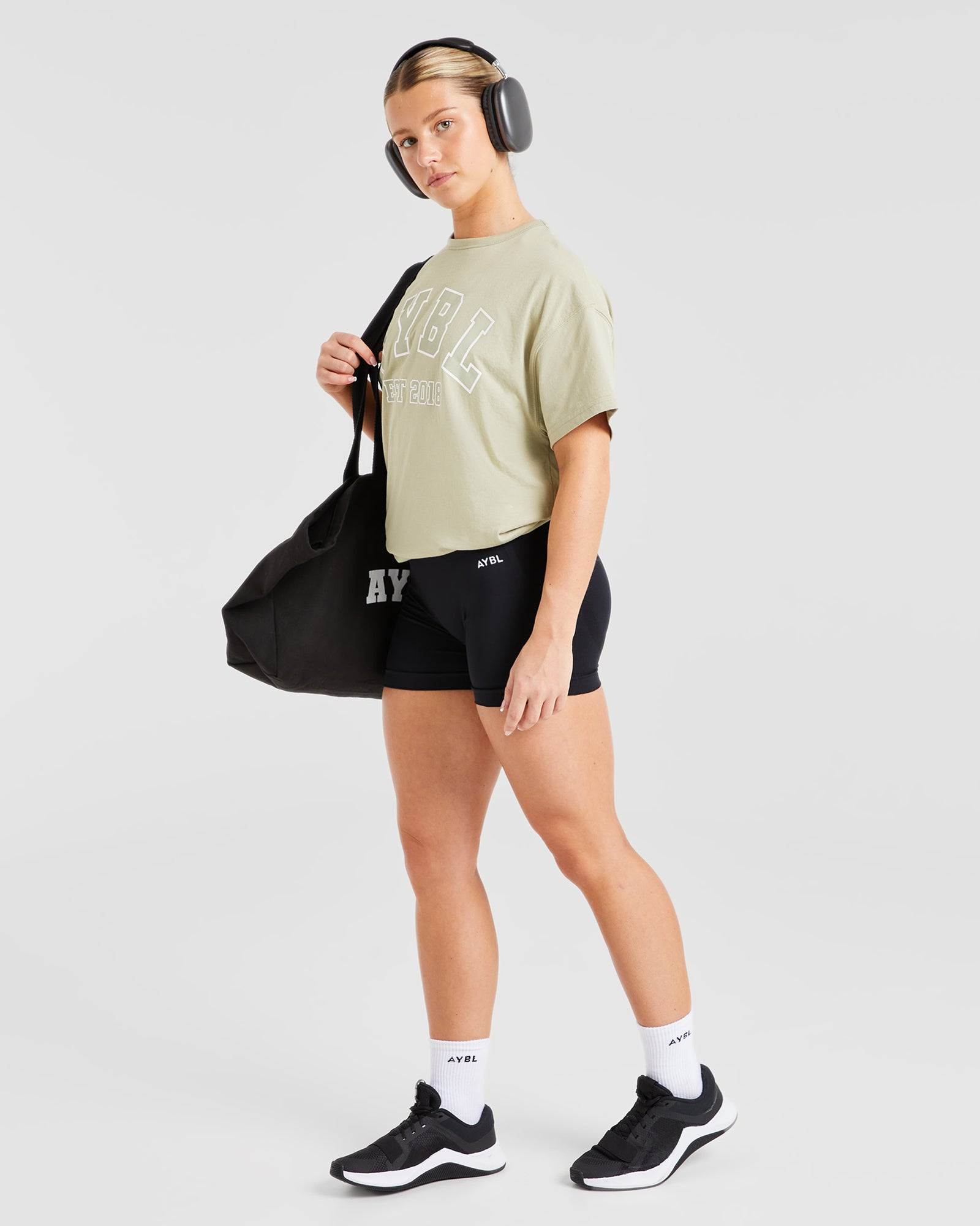 Varsity Oversized T Shirt - Olive Green