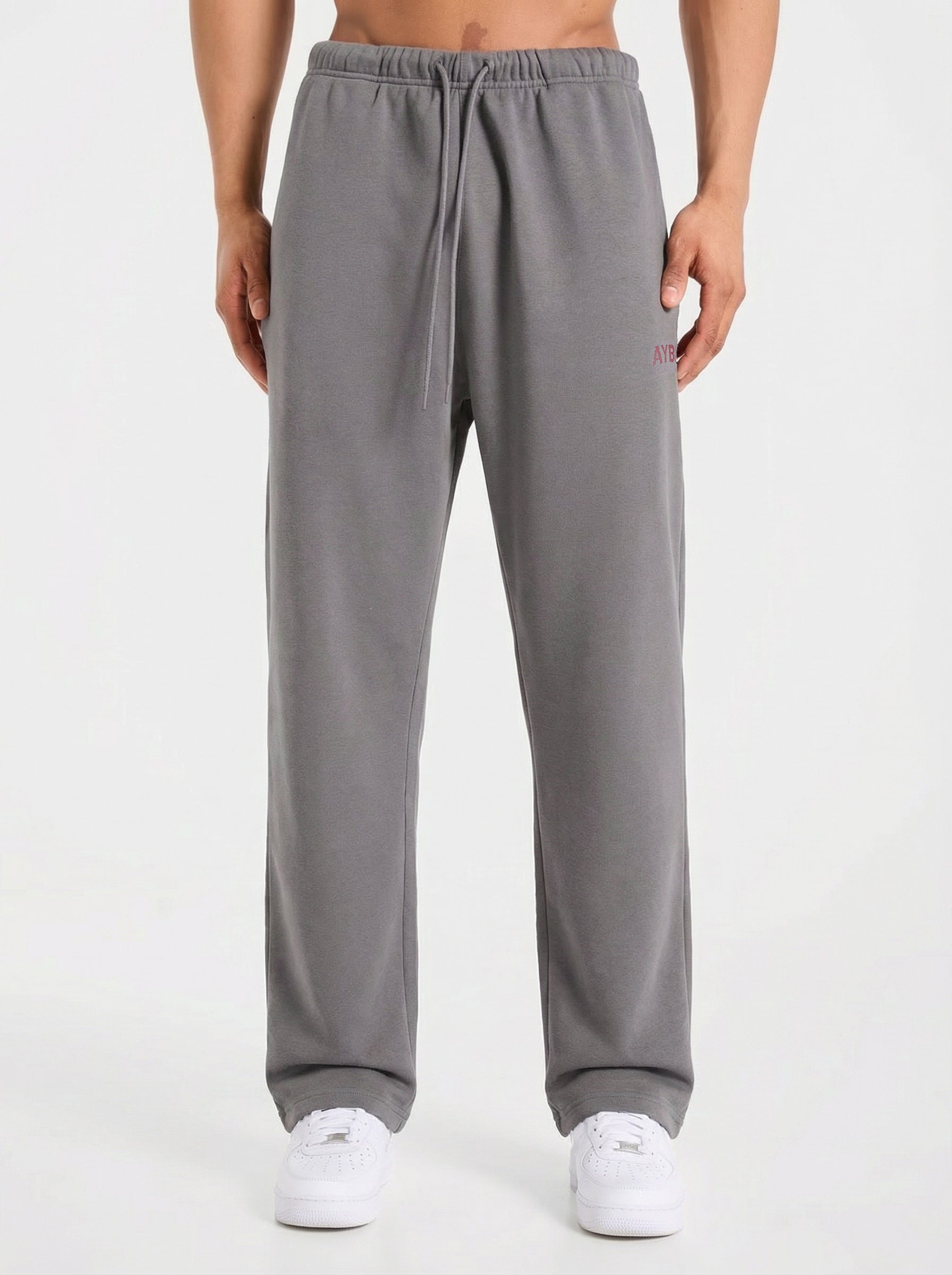 Strength Division Oversized Straight Leg Joggers - Charcoal/Red