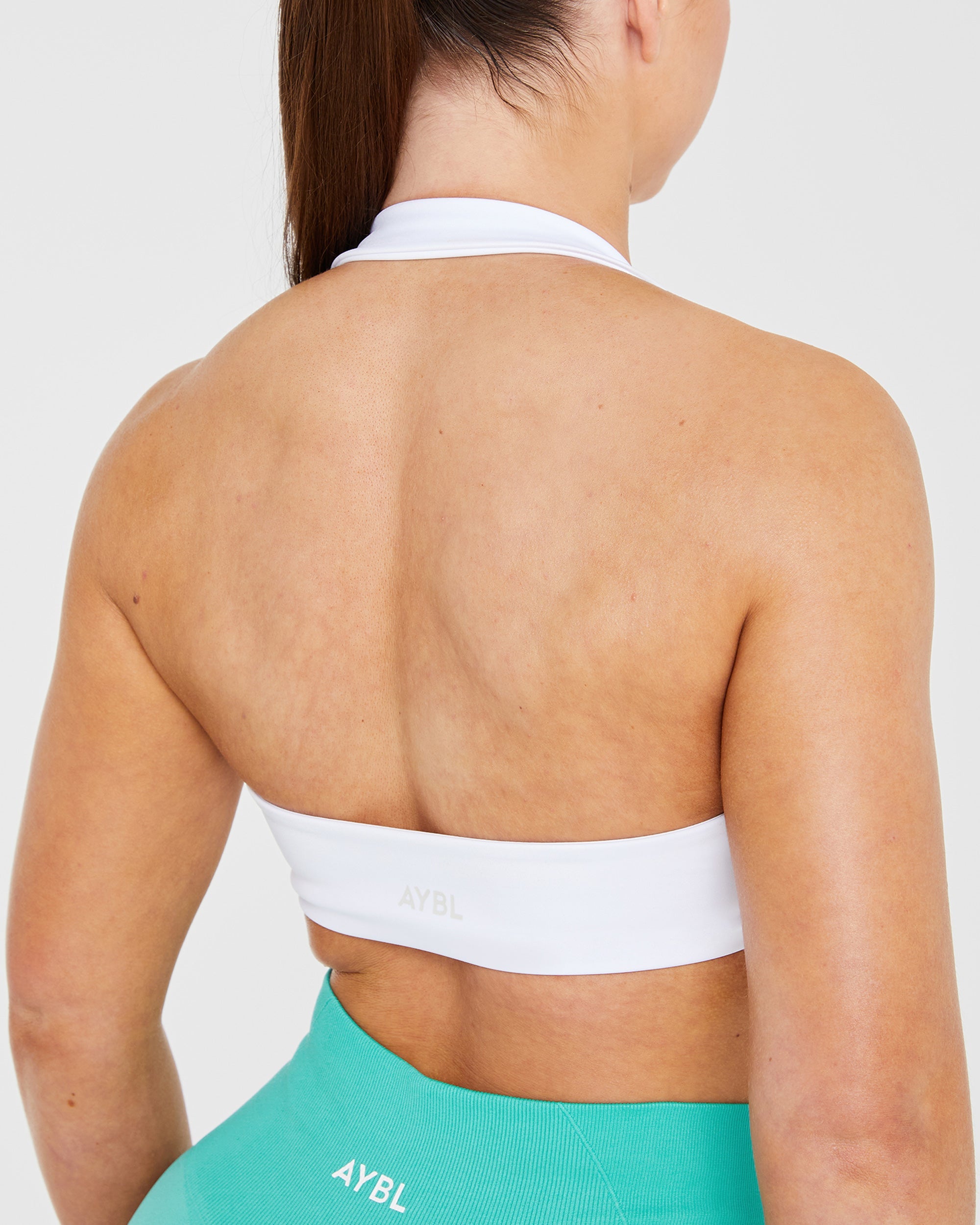 Essential Halterneck Sports Bra - White