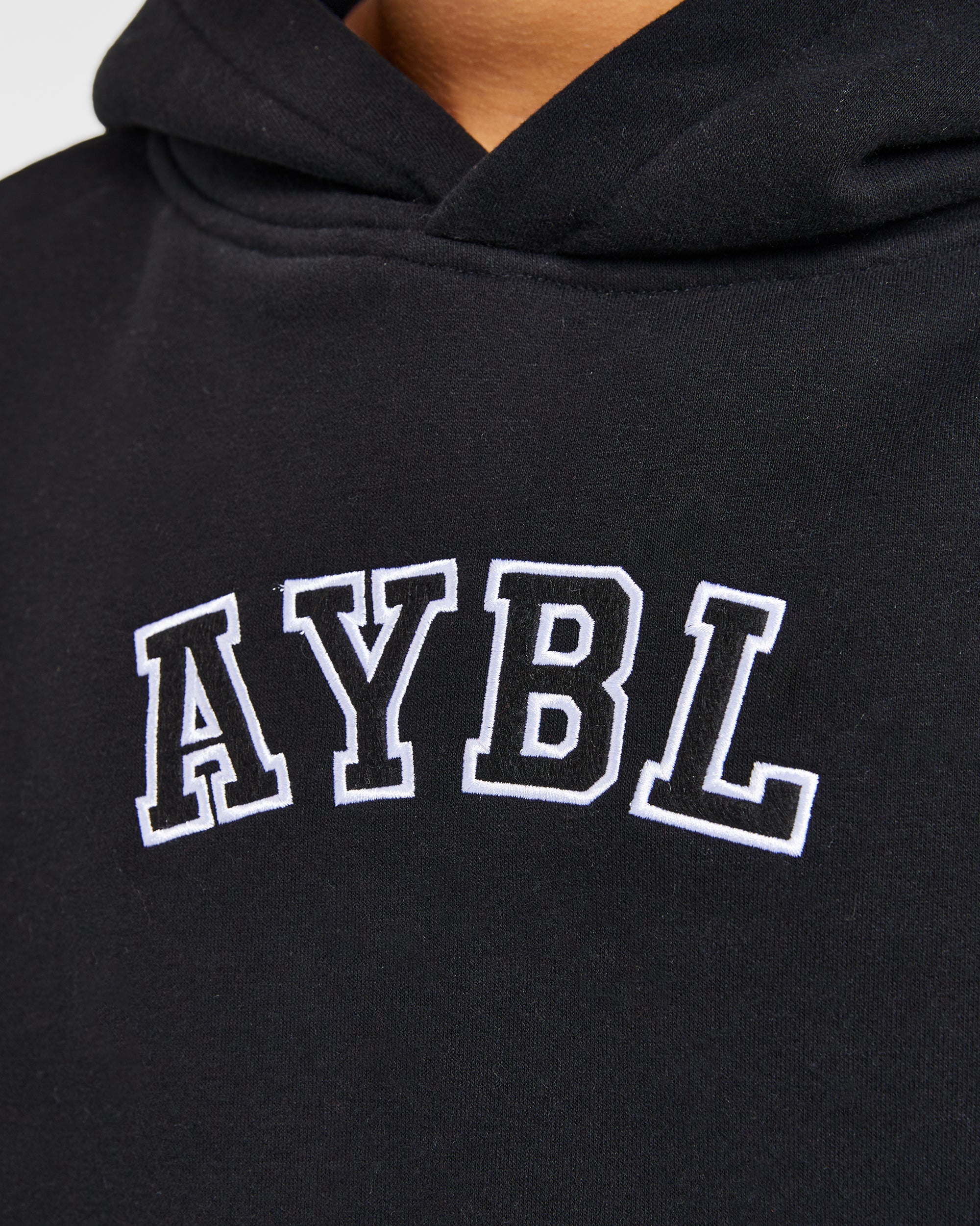 Image 5 from Varsity Embroidered Oversized Hoodie - Black