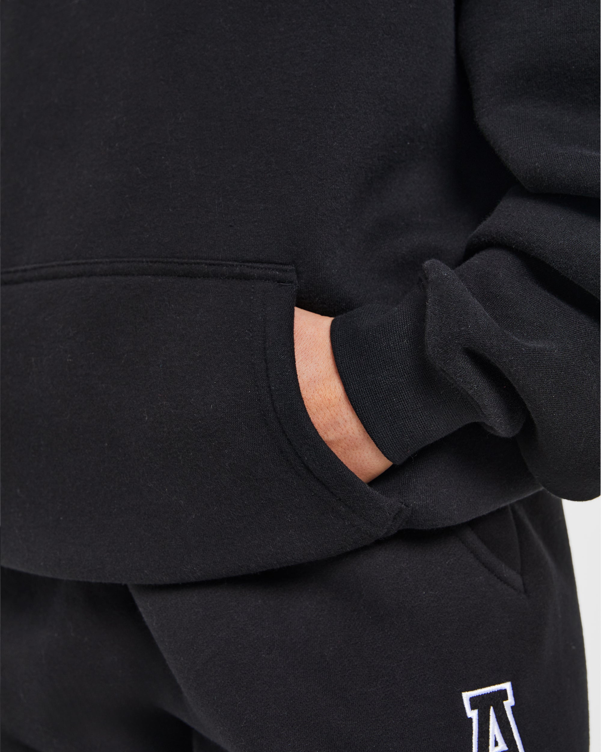 Image 6 from Varsity Embroidered Oversized Hoodie - Black