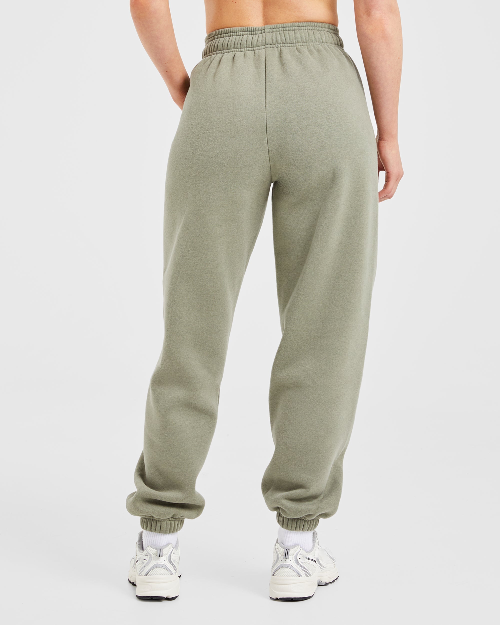 Image 2 from Varsity Embroidered Oversized Joggers - Muted Olive