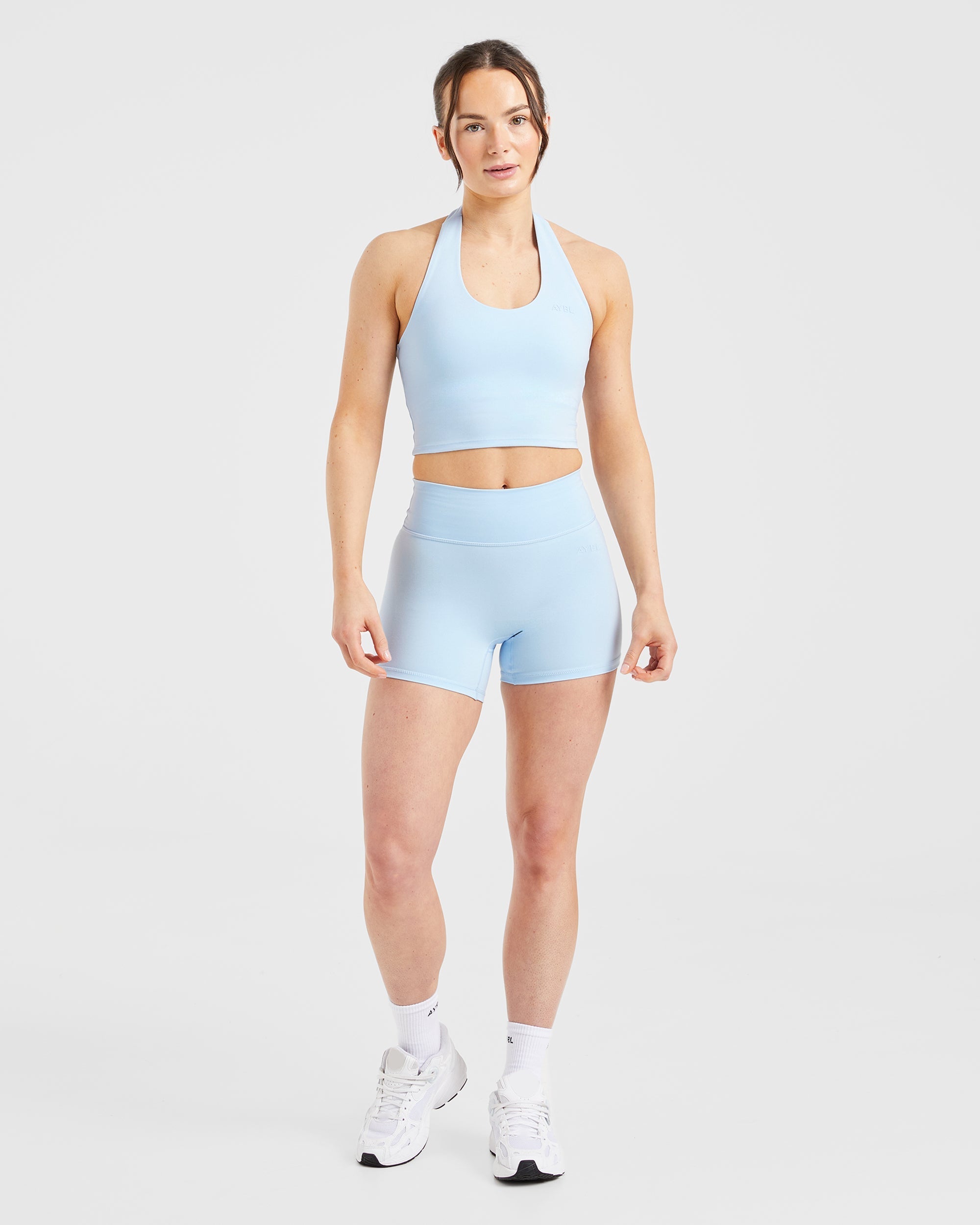 Staple Halterneck Crop Top - Pastel Blue