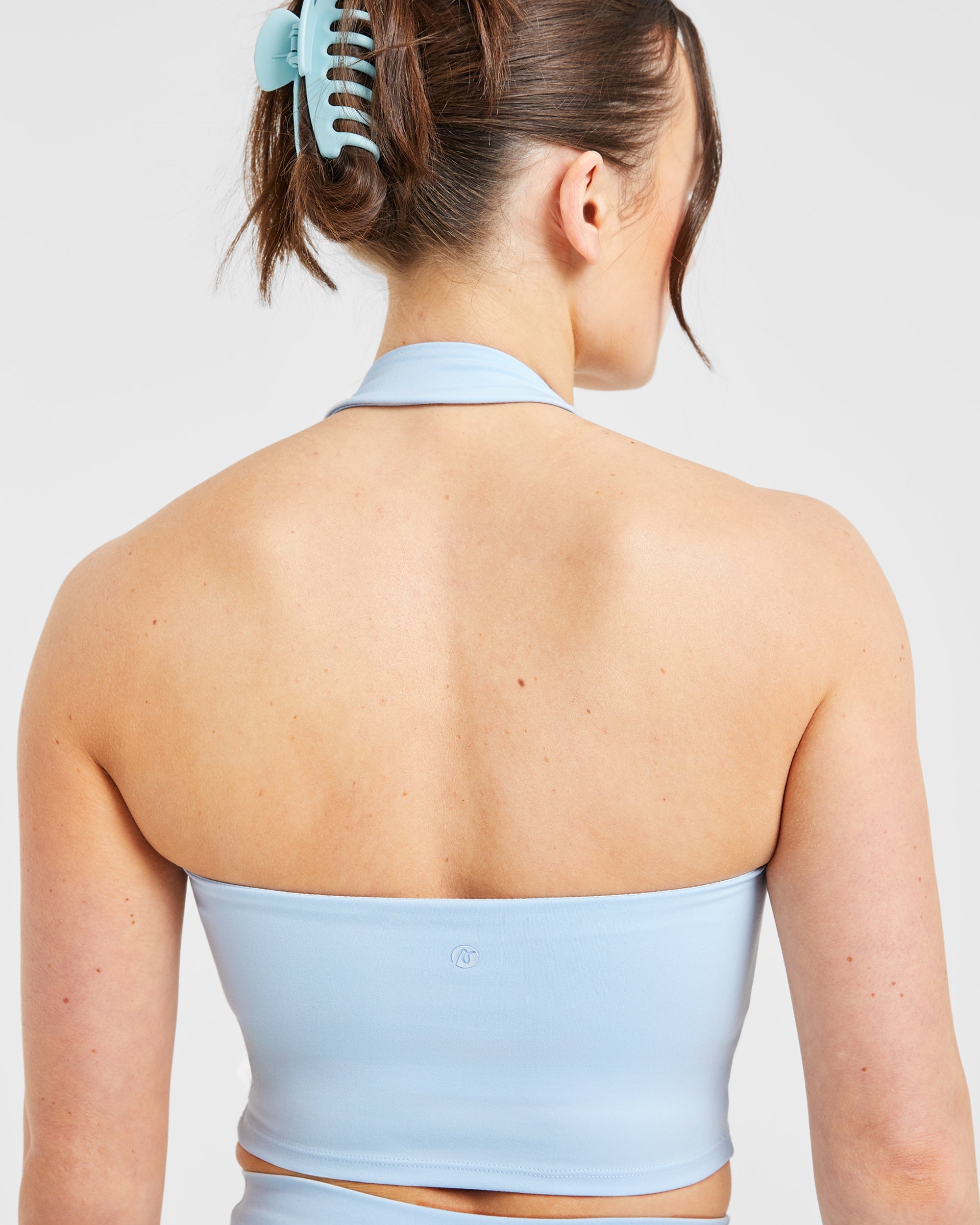 Staple Halterneck Crop Top - Pastel Blue