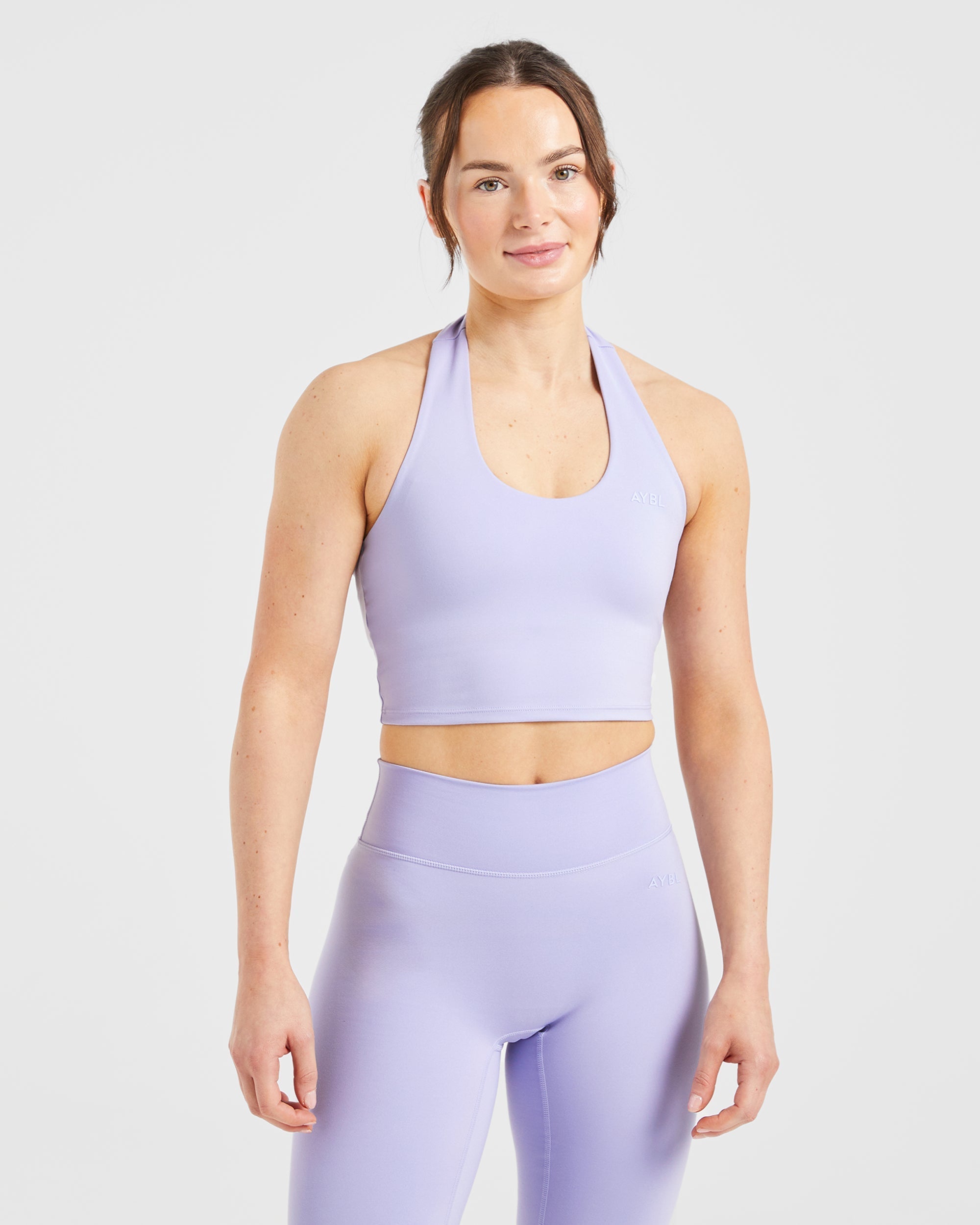 Staple Halterneck Crop Top - Pastel Lavender