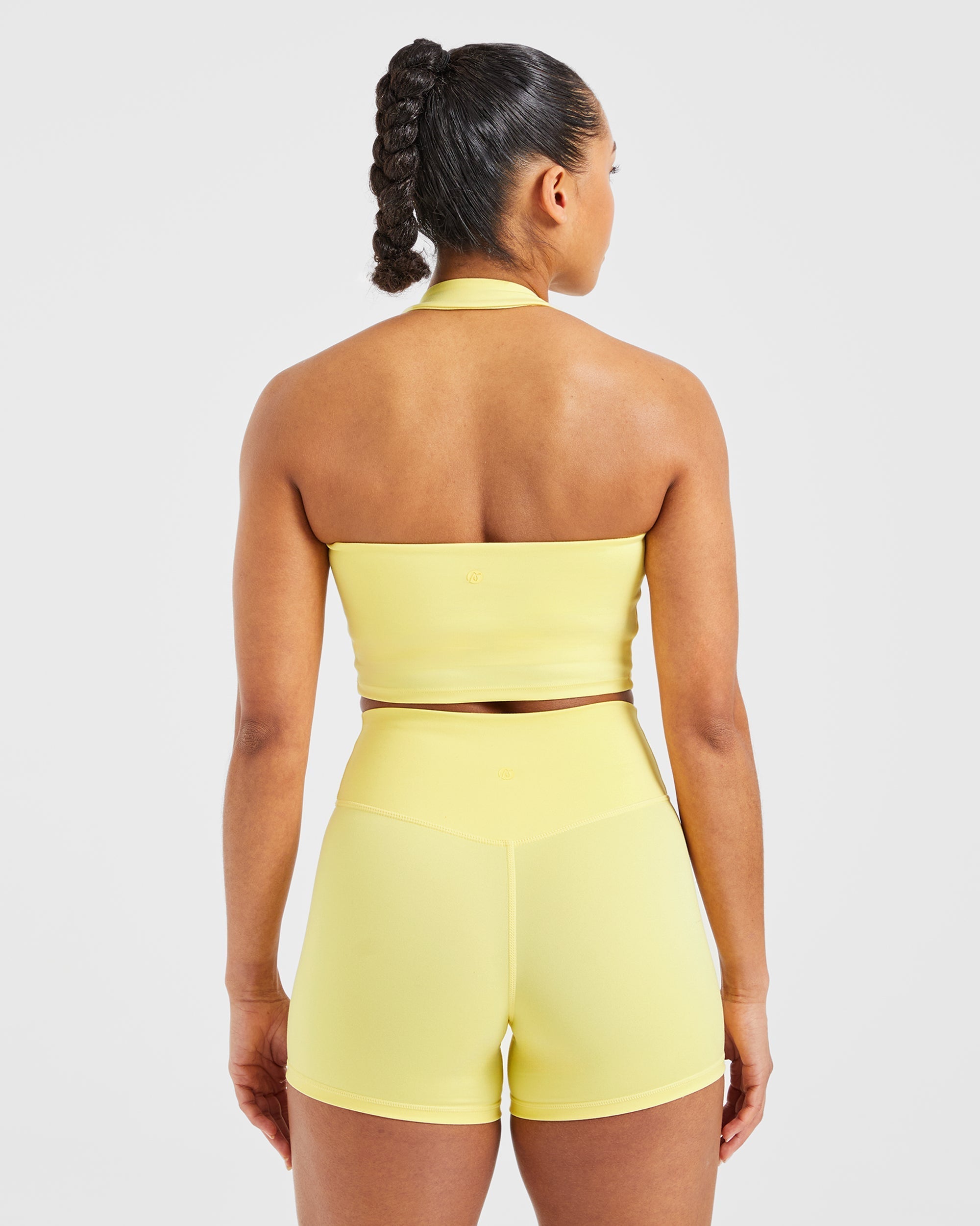 Staple Halterneck Crop Top - Pastel Lemon