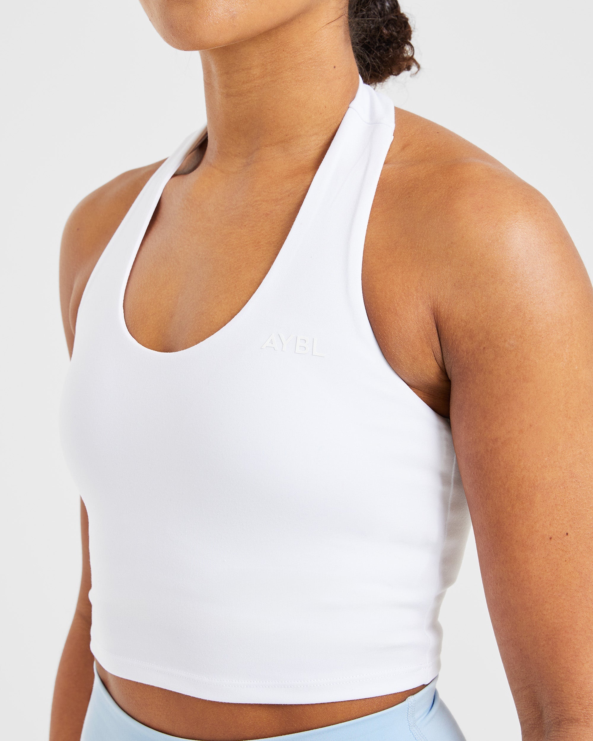 Staple Halterneck Crop Top - White