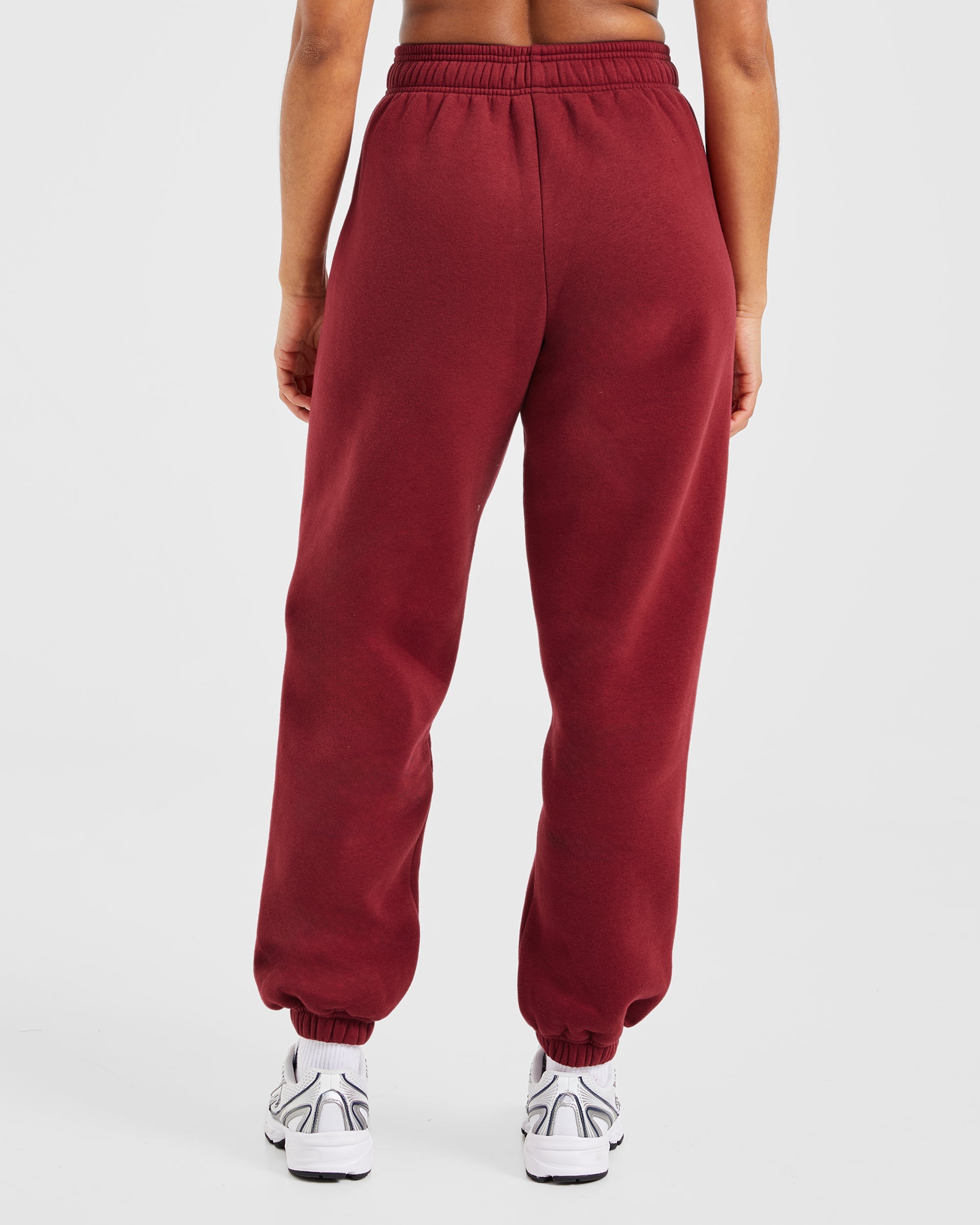 Image 2 from Varsity Embroidered Oversized Joggers - Burgundy