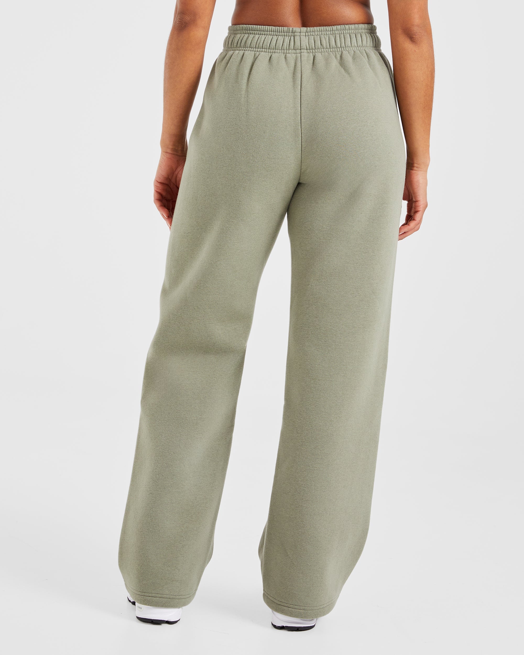 Athletics Track Oversized Straight Leg Joggers - Muted Olive