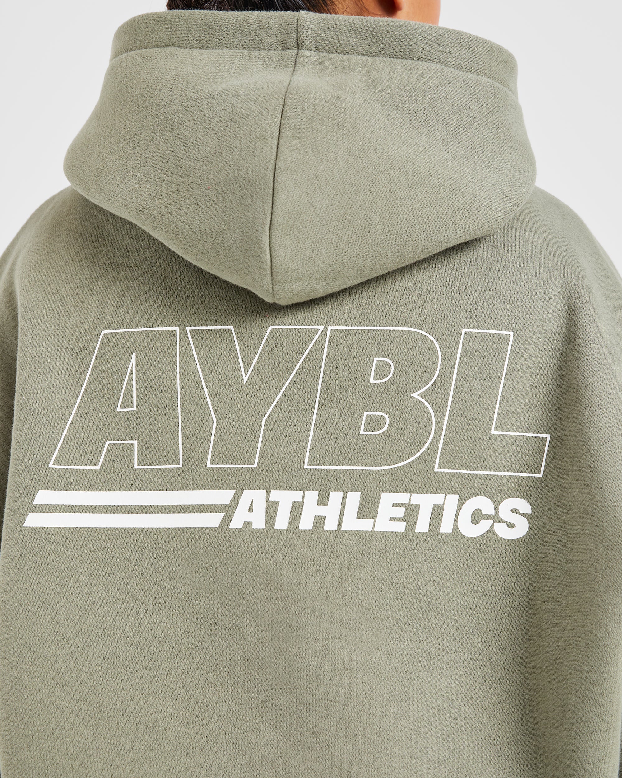 Athletics Track Oversized Hoodie - Muted Olive