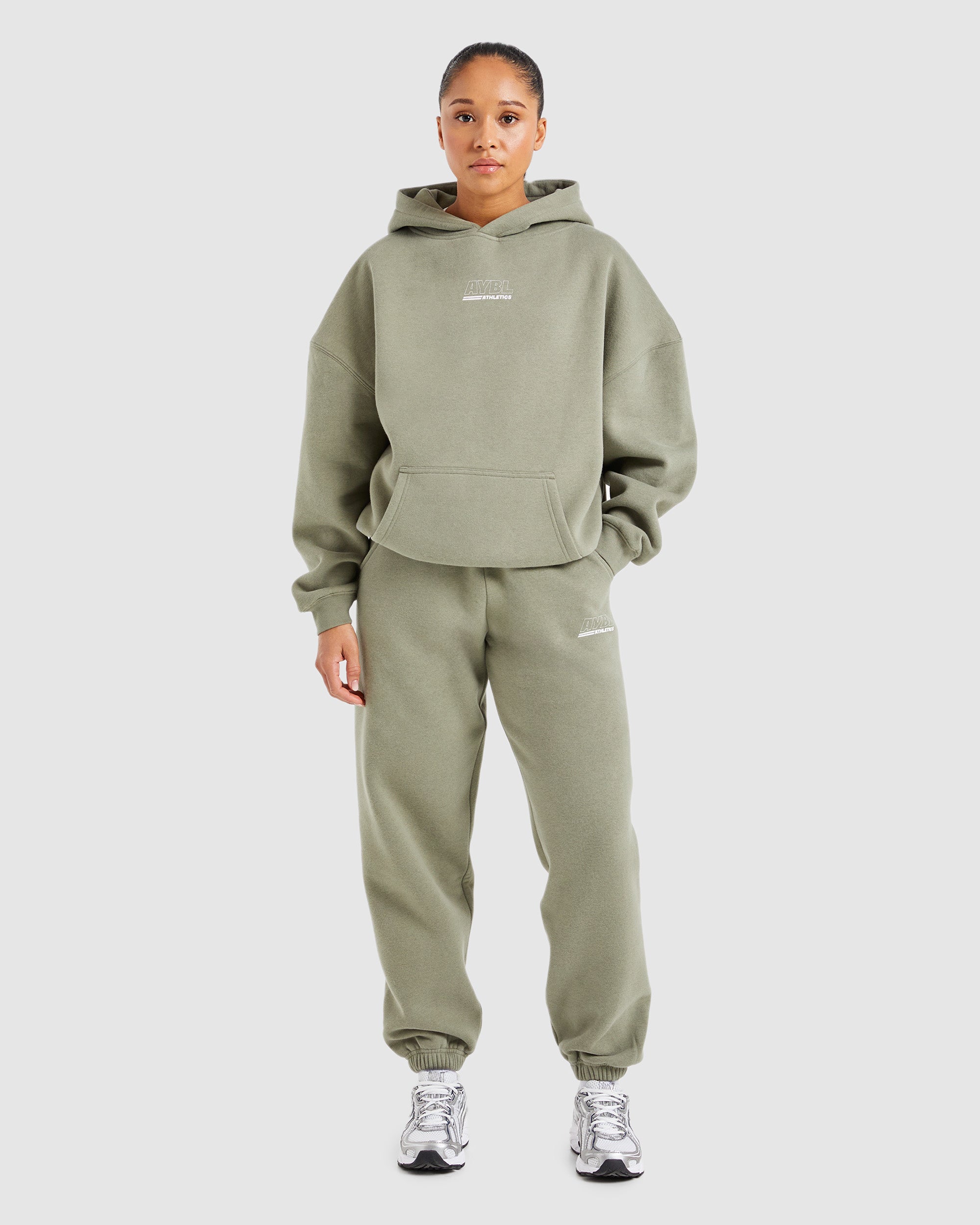 Athletics Track Oversized Joggers - Muted Olive