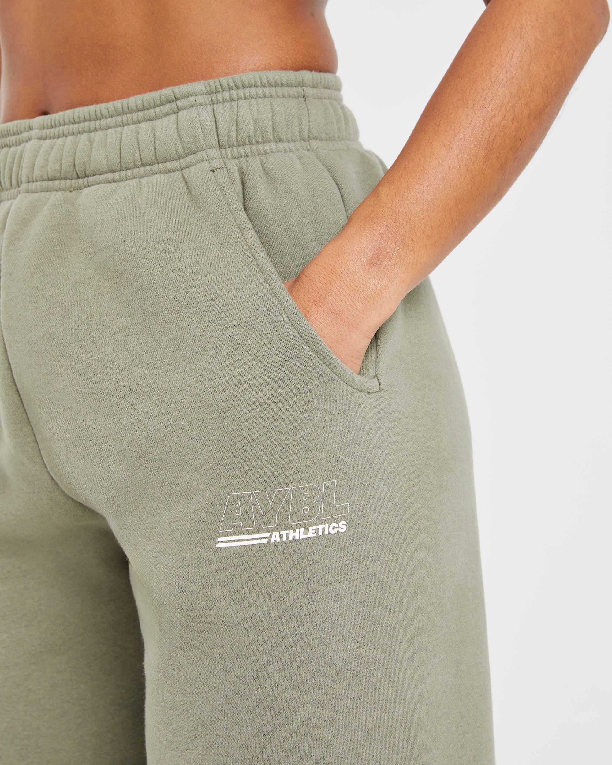 Athletics Track Oversized Joggers - Muted Olive