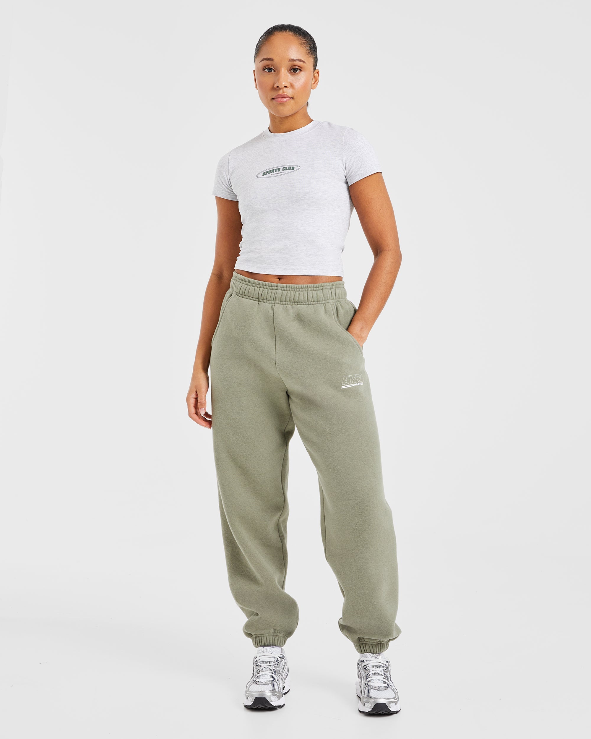 Athletics Track Oversized Joggers - Muted Olive