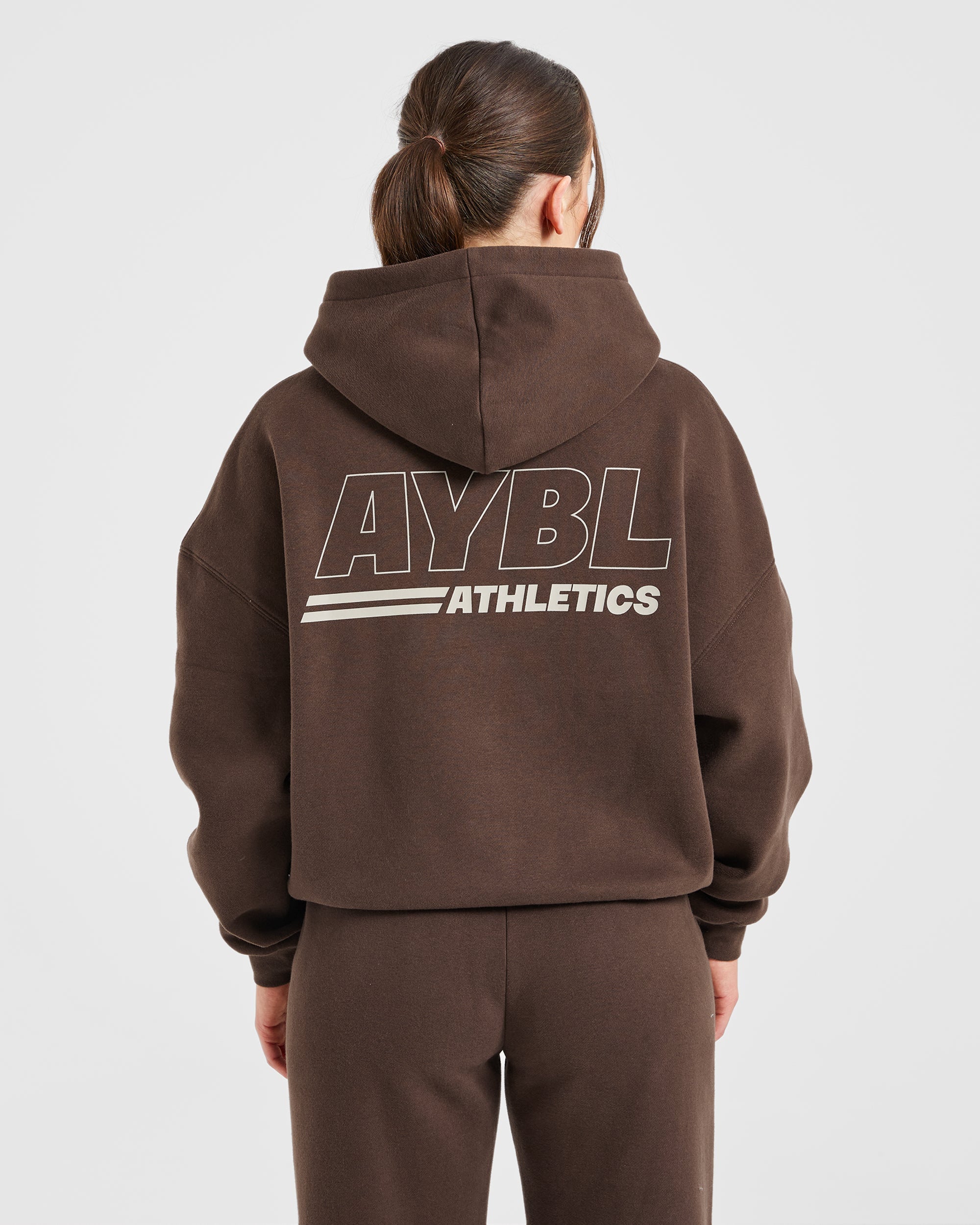 Athletics Track Oversized Hoodie - Brown/Sand