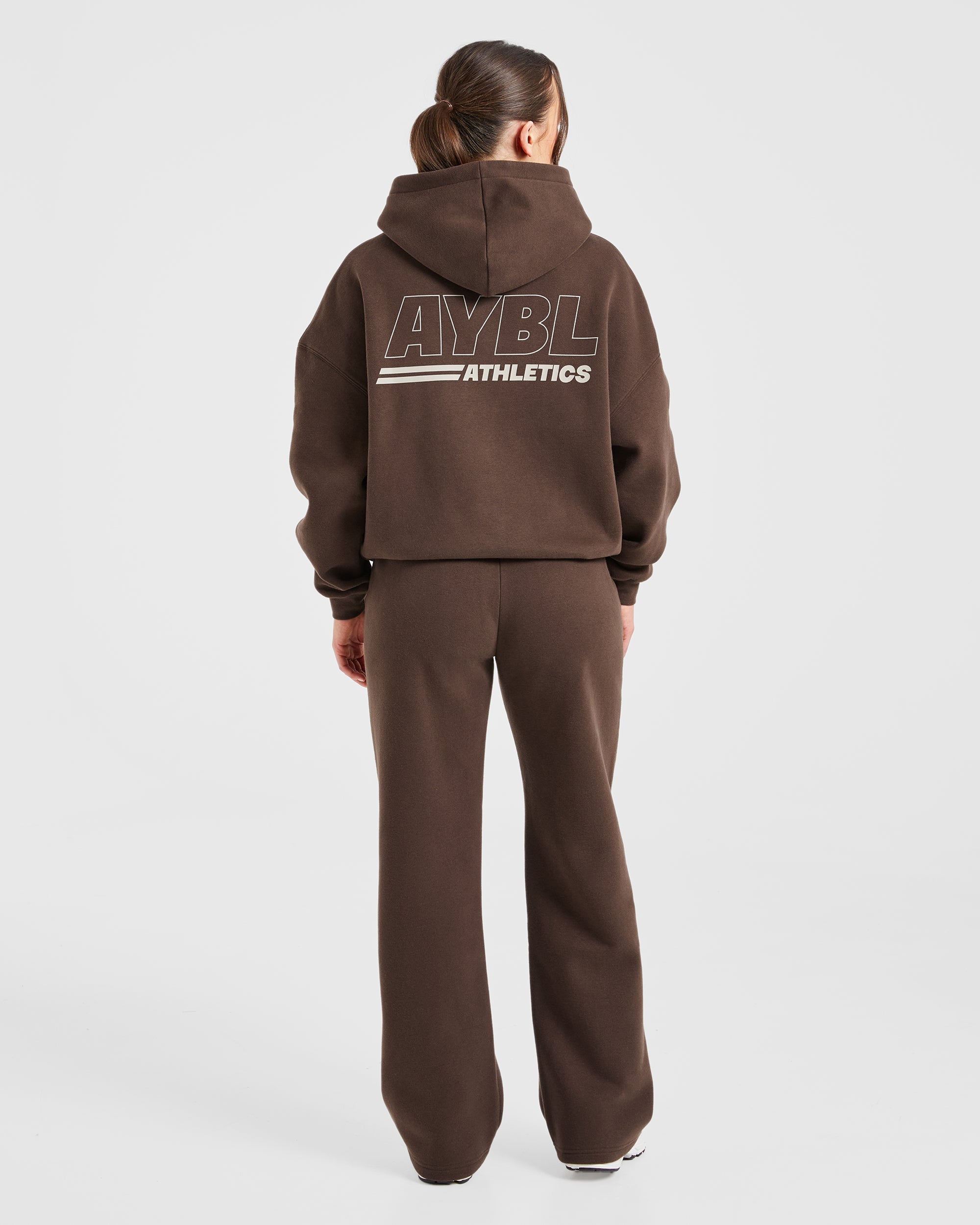 Athletics Track Oversized Hoodie - Brown/Sand