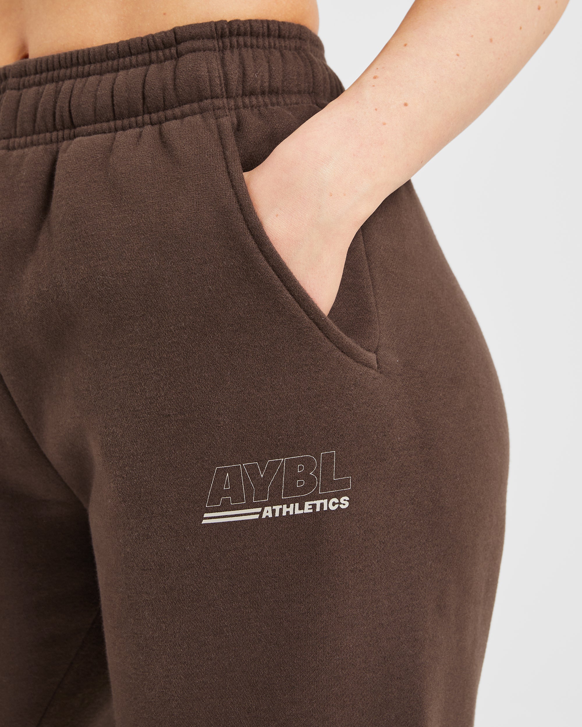 Athletics Track Oversized Straight Leg Joggers - Brown/Sand