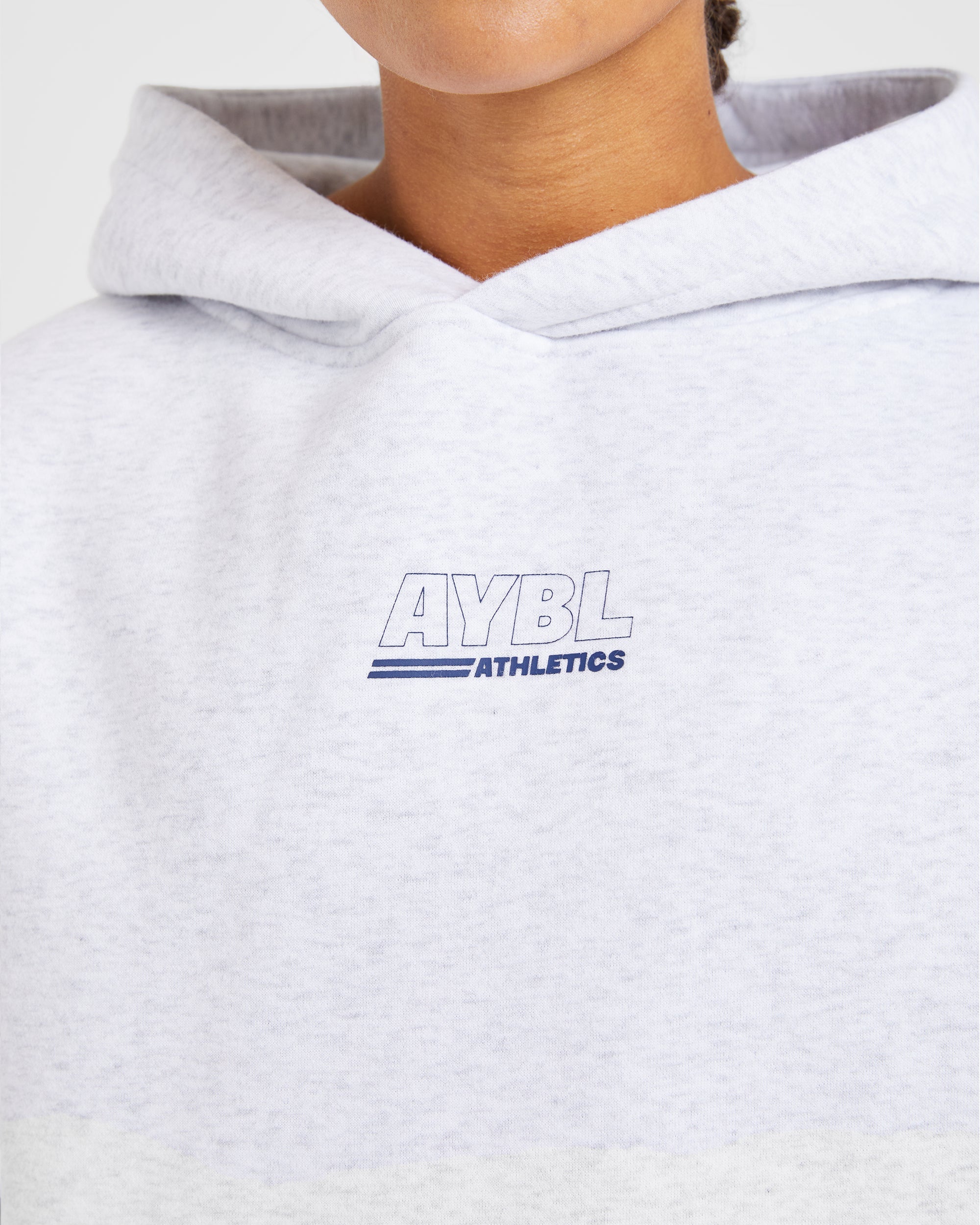 Athletics Track Oversized Hoodie - Heather Grey/Navy