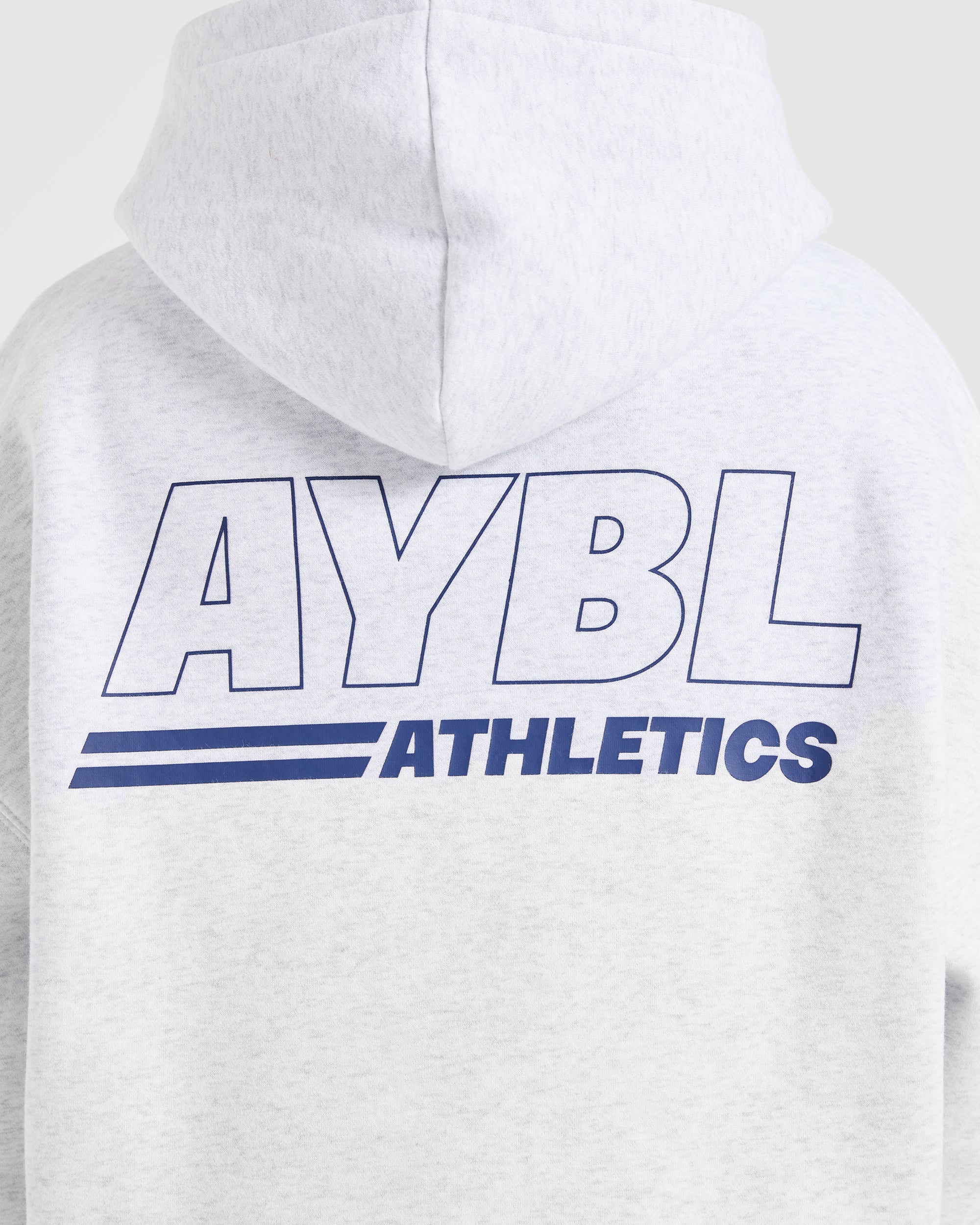 Athletics Track Oversized Hoodie - Heather Grey/Navy