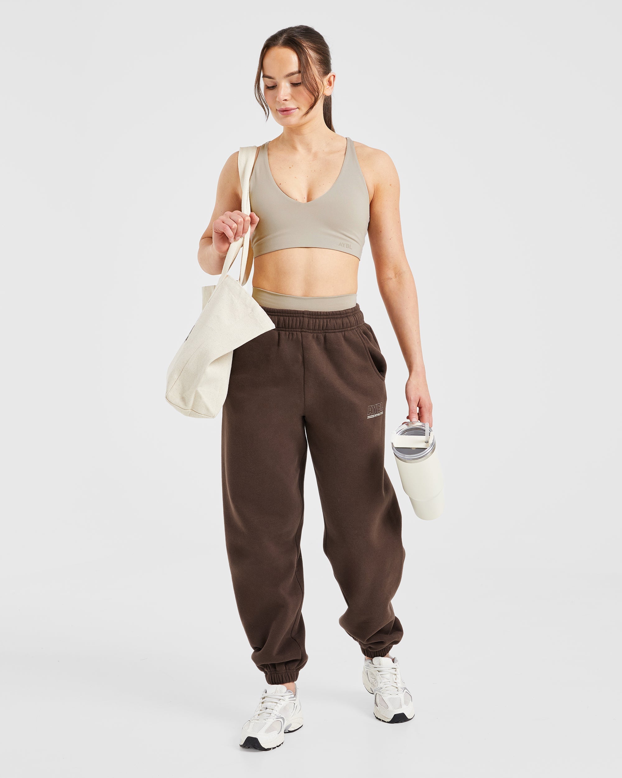 Athletics Track Oversized Joggers - Brown/Sand