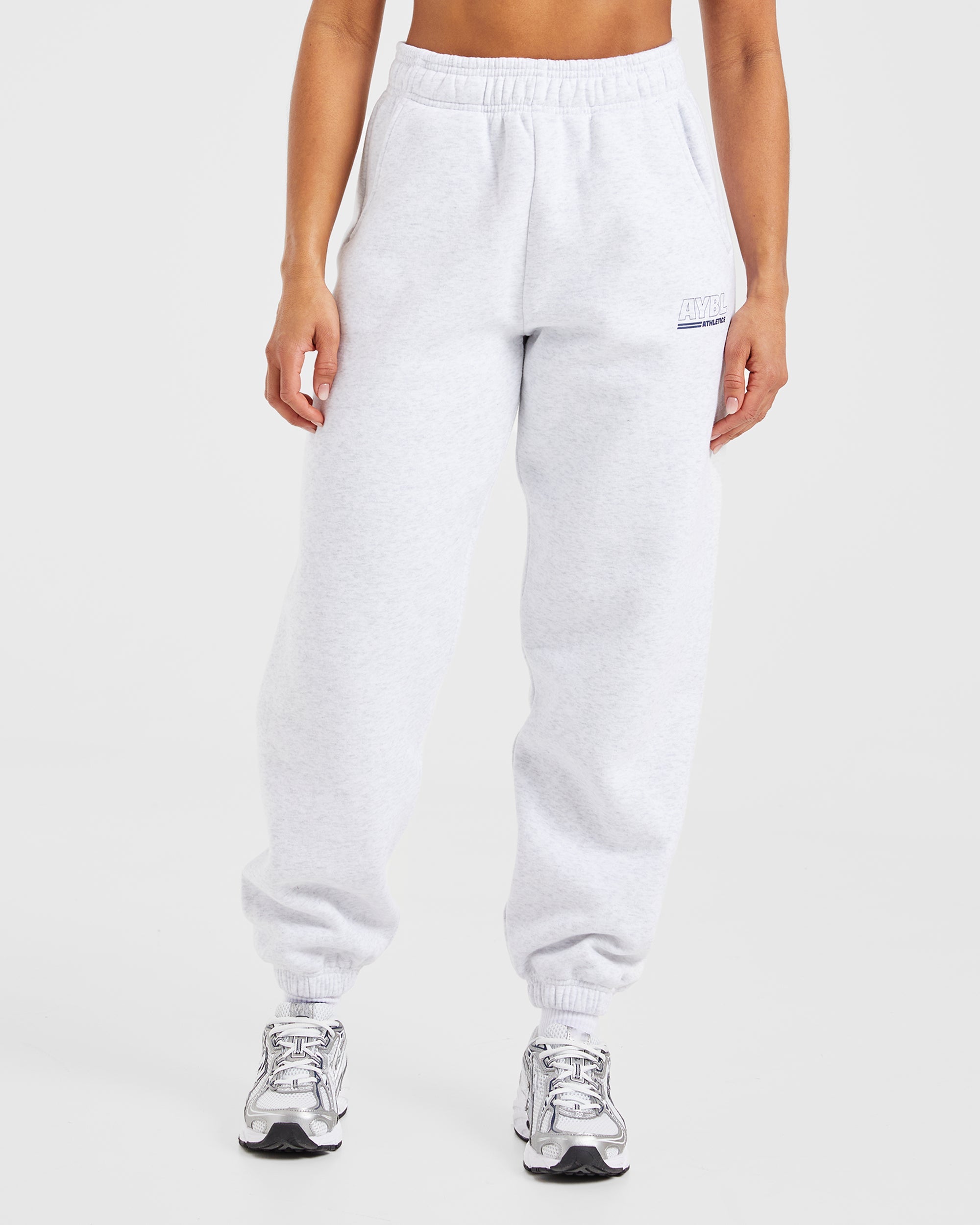 Athletics Track Oversized Joggers - Heather Grey/Navy