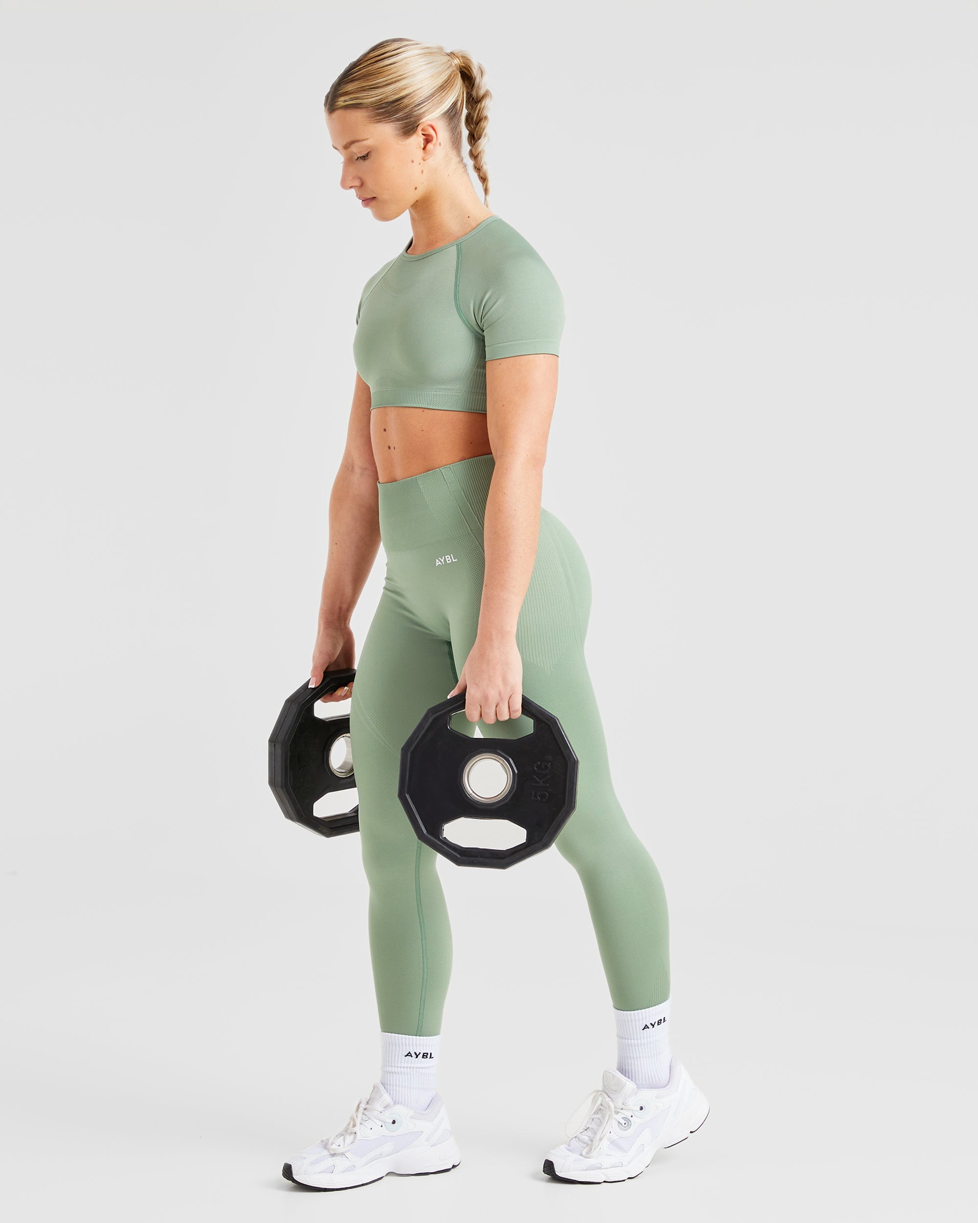 Balance V3 Seamless Crop Top - Grove Green