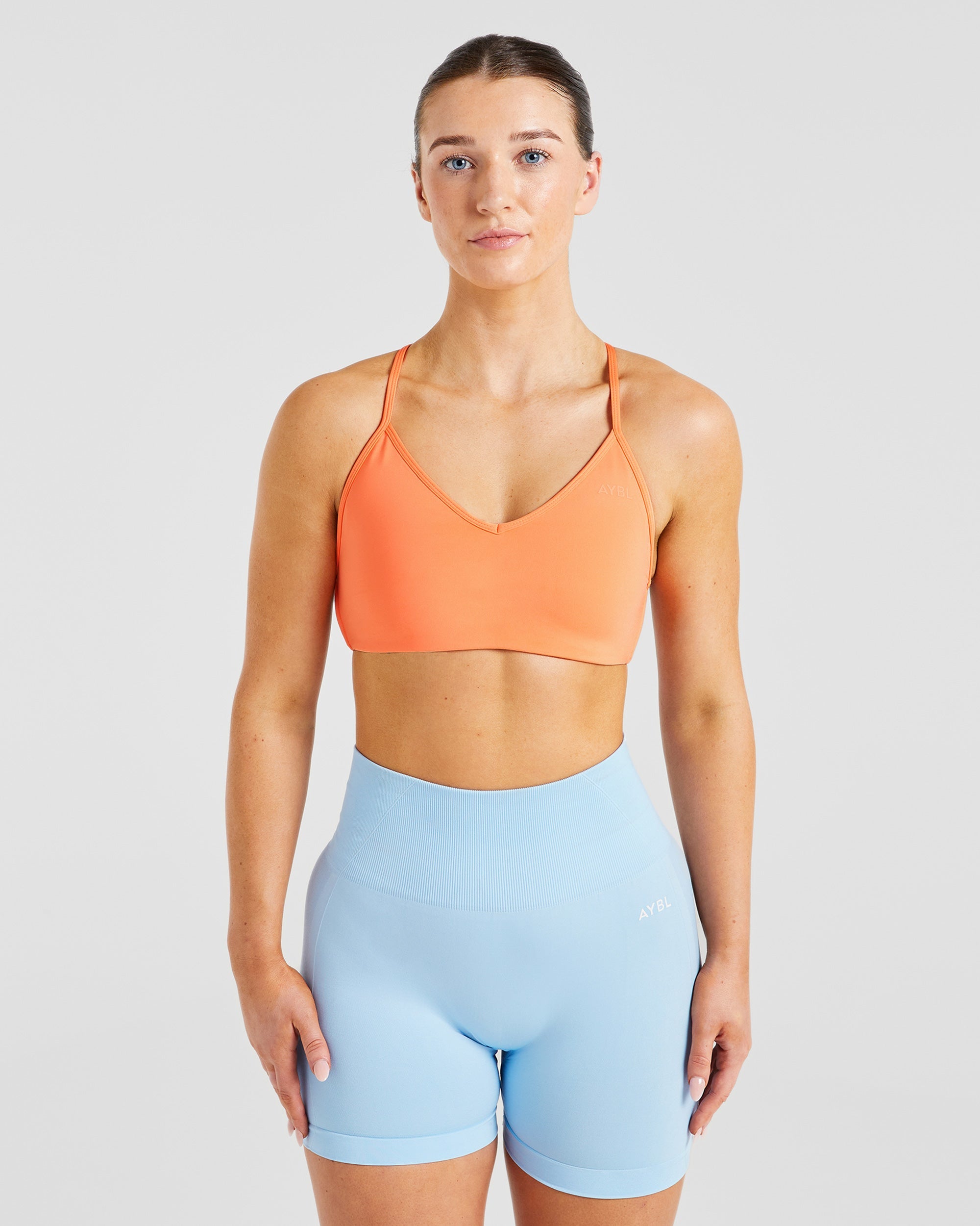 Essential Crossback Sports Bra - Papaya Orange