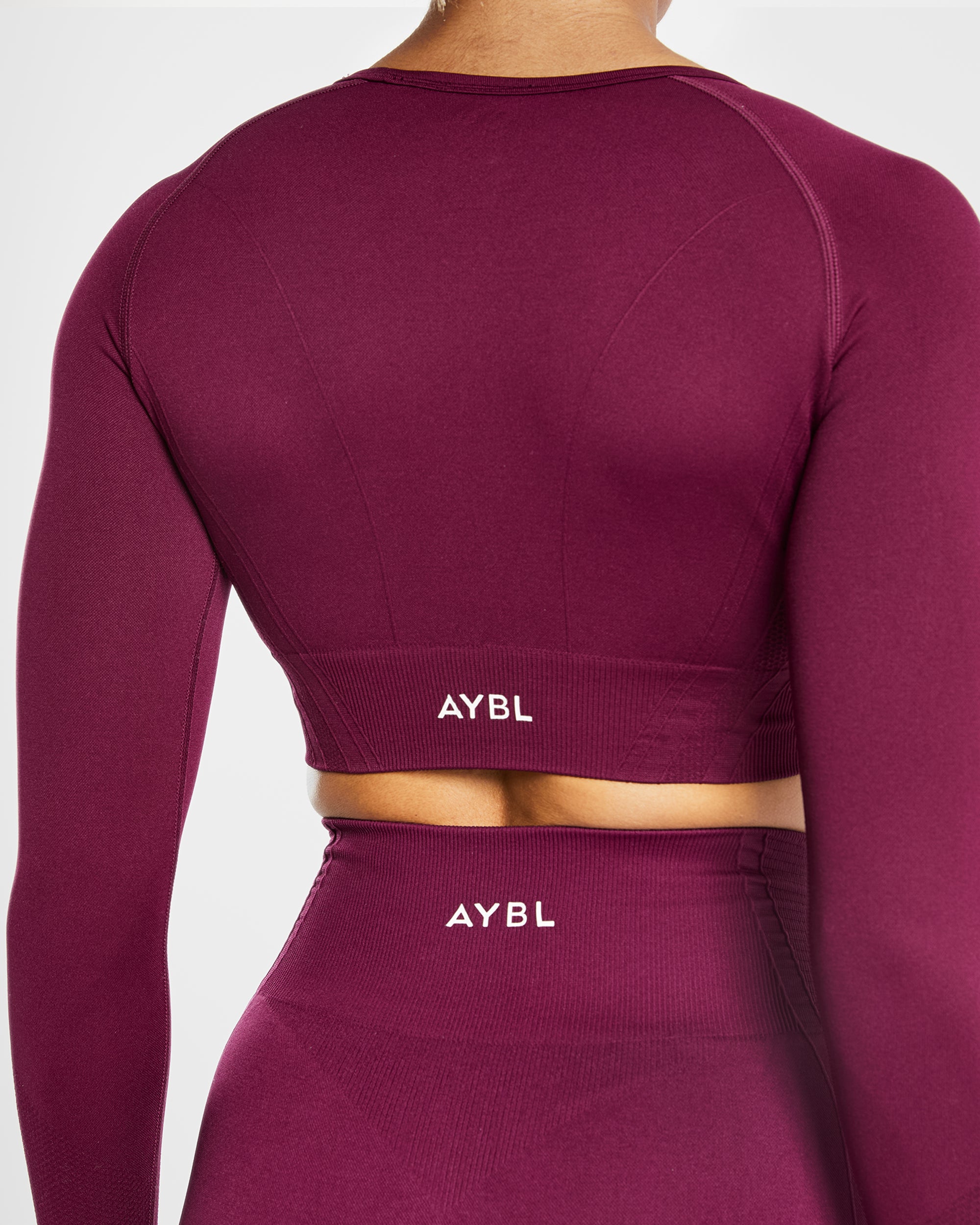 Balance V2 Seamless Long Sleeve Crop Top - Purple Wine