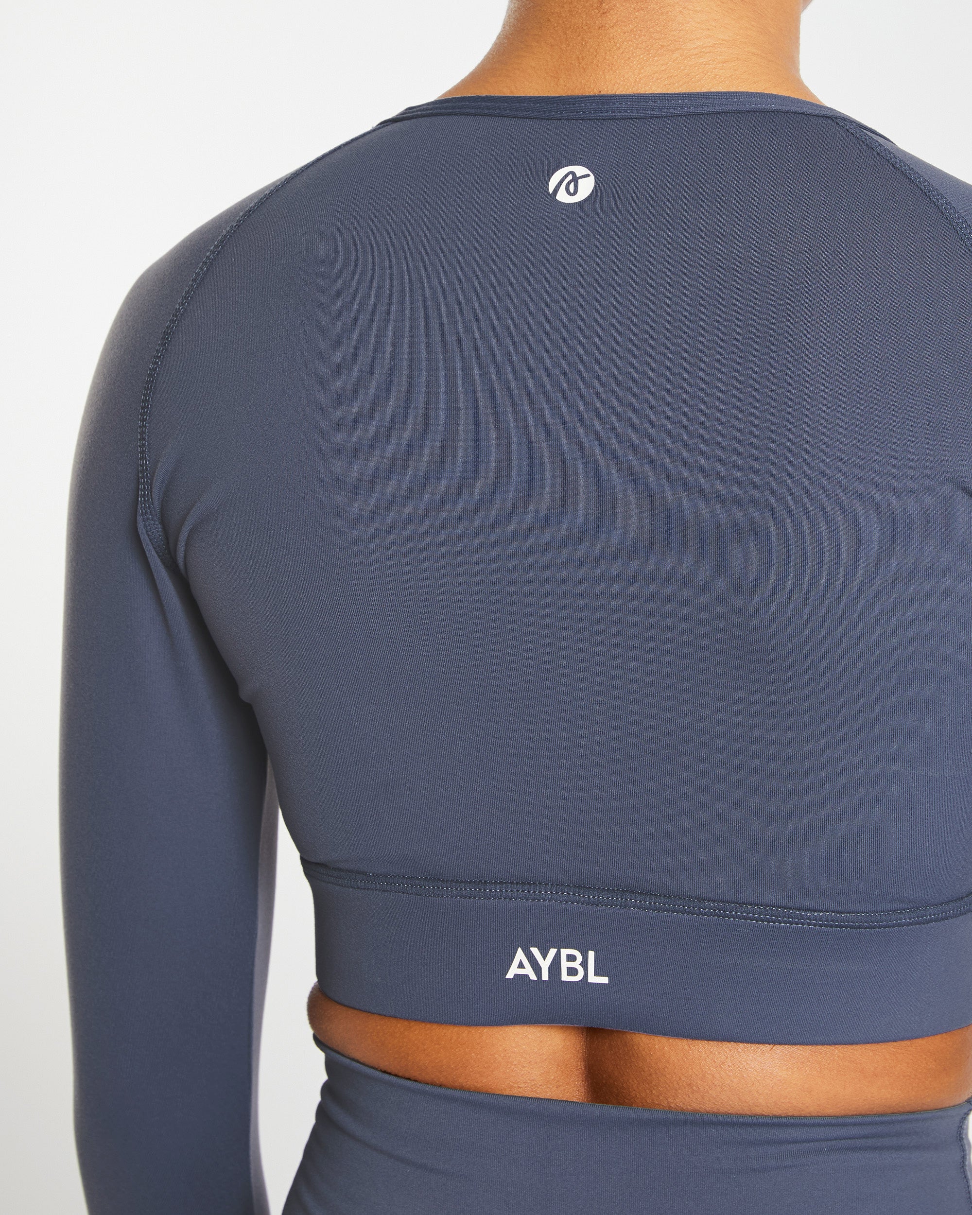 Core Long Sleeve Crop Top - Navy Blue