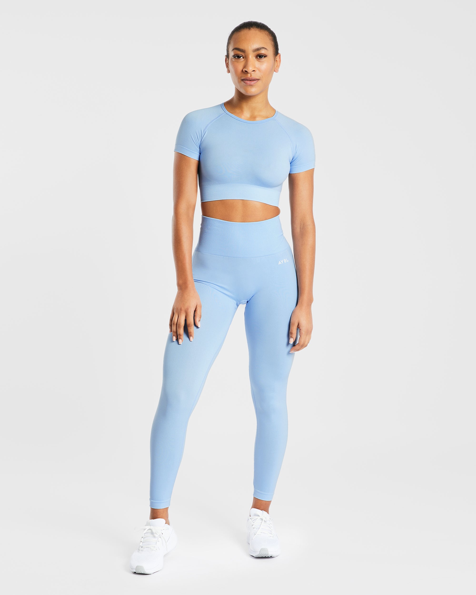 Empower Seamless Crop Top - Sky Blue