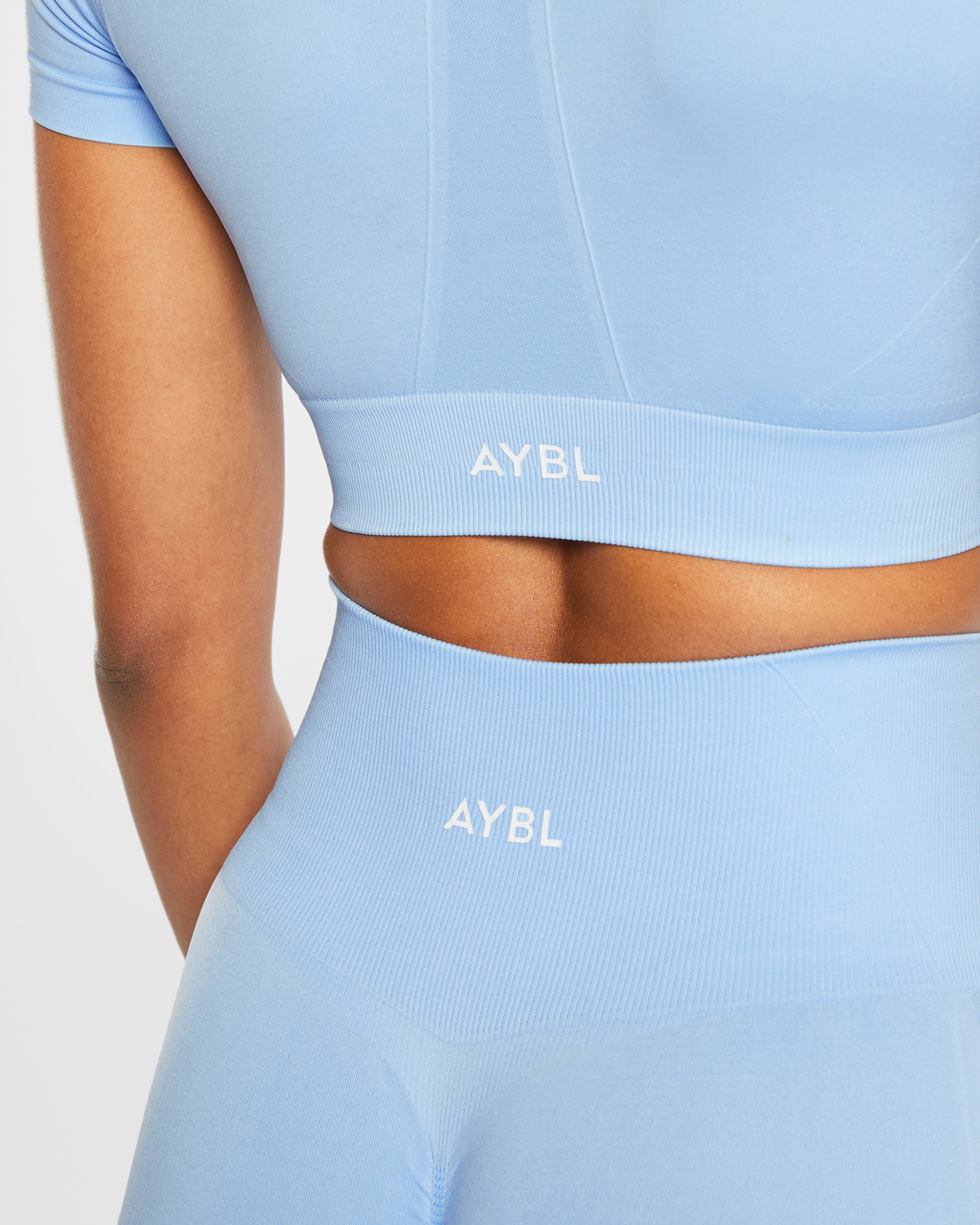 Empower Seamless Crop Top - Sky Blue