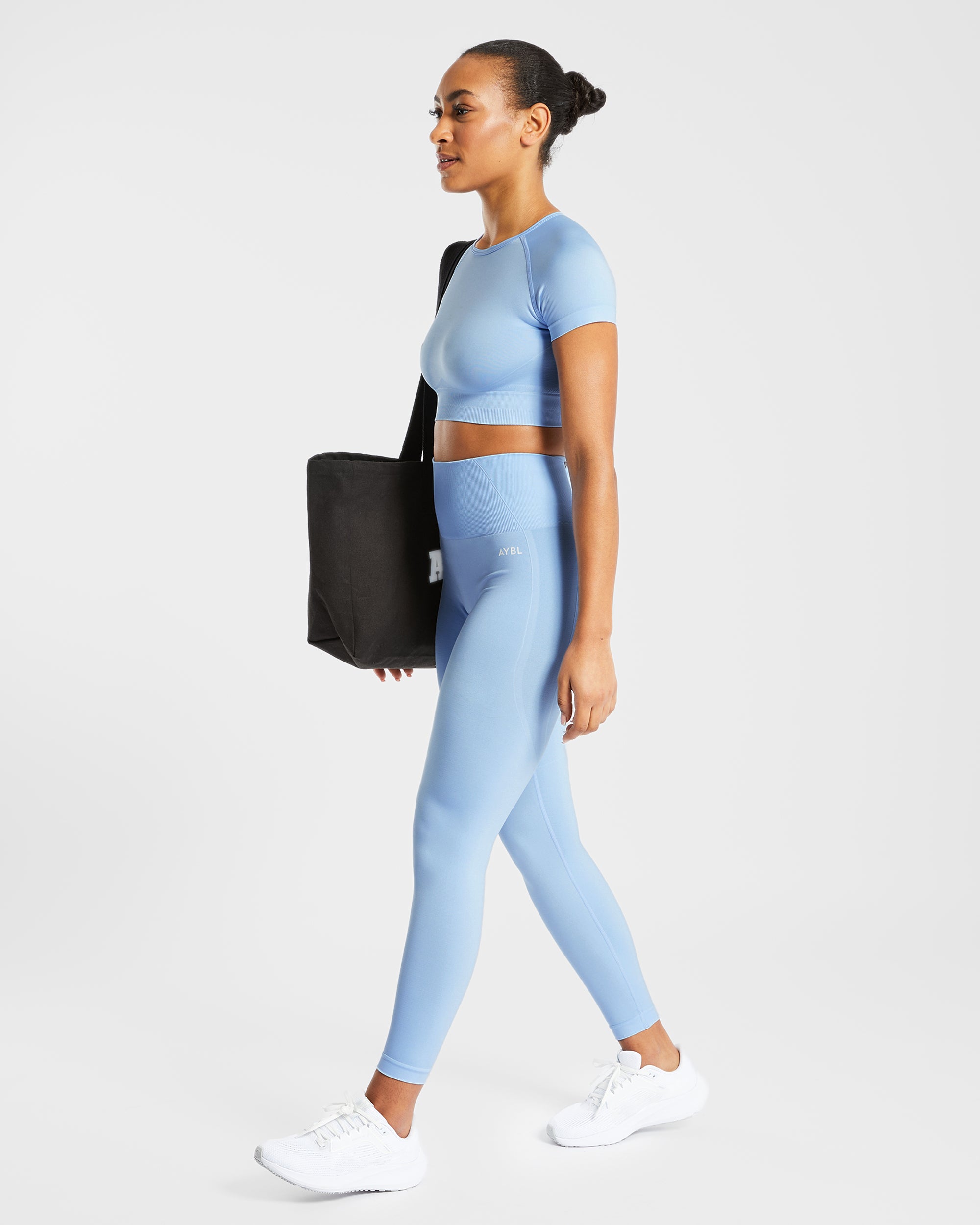 Empower Seamless Crop Top - Sky Blue