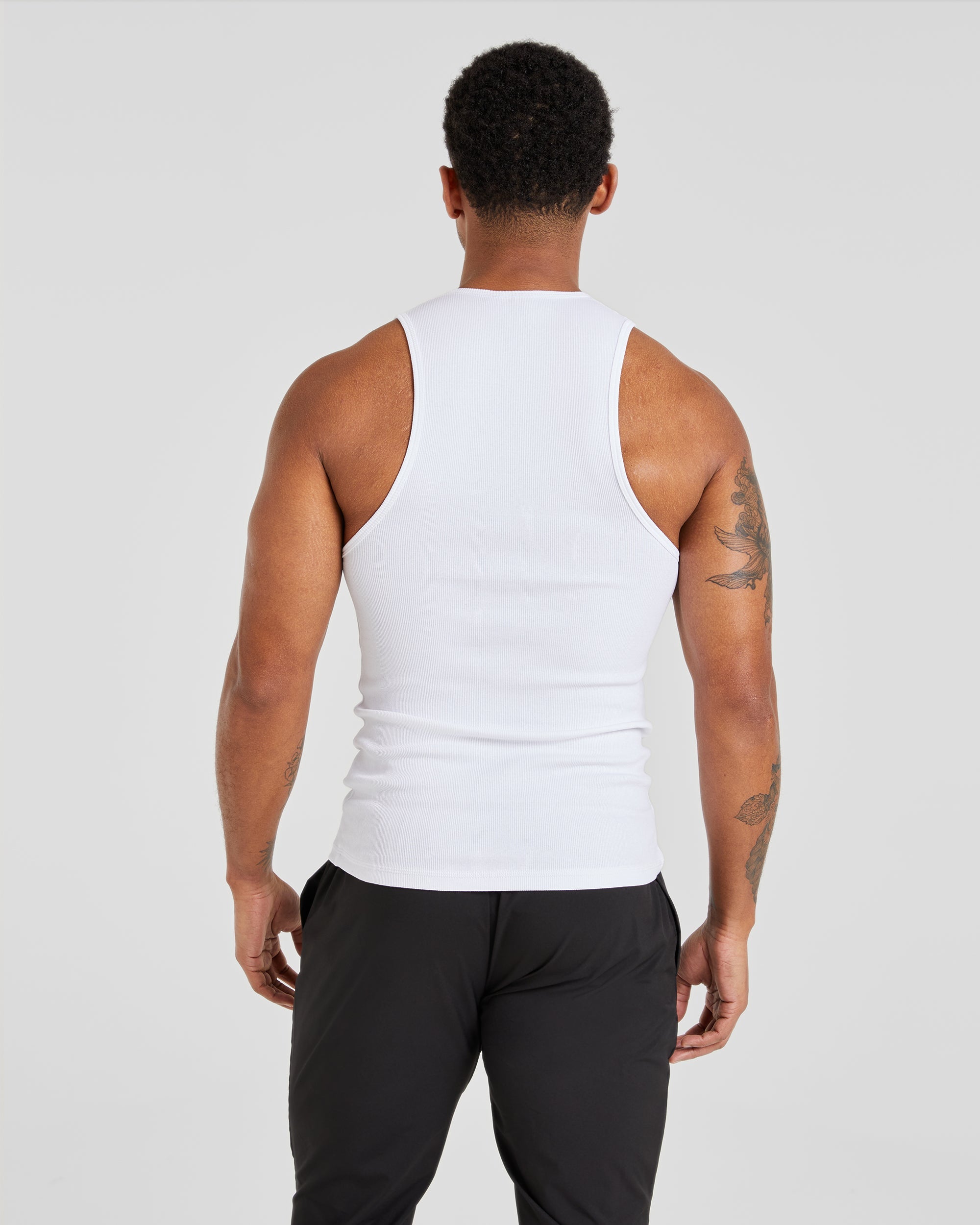 Essential Ribbed Tank - White