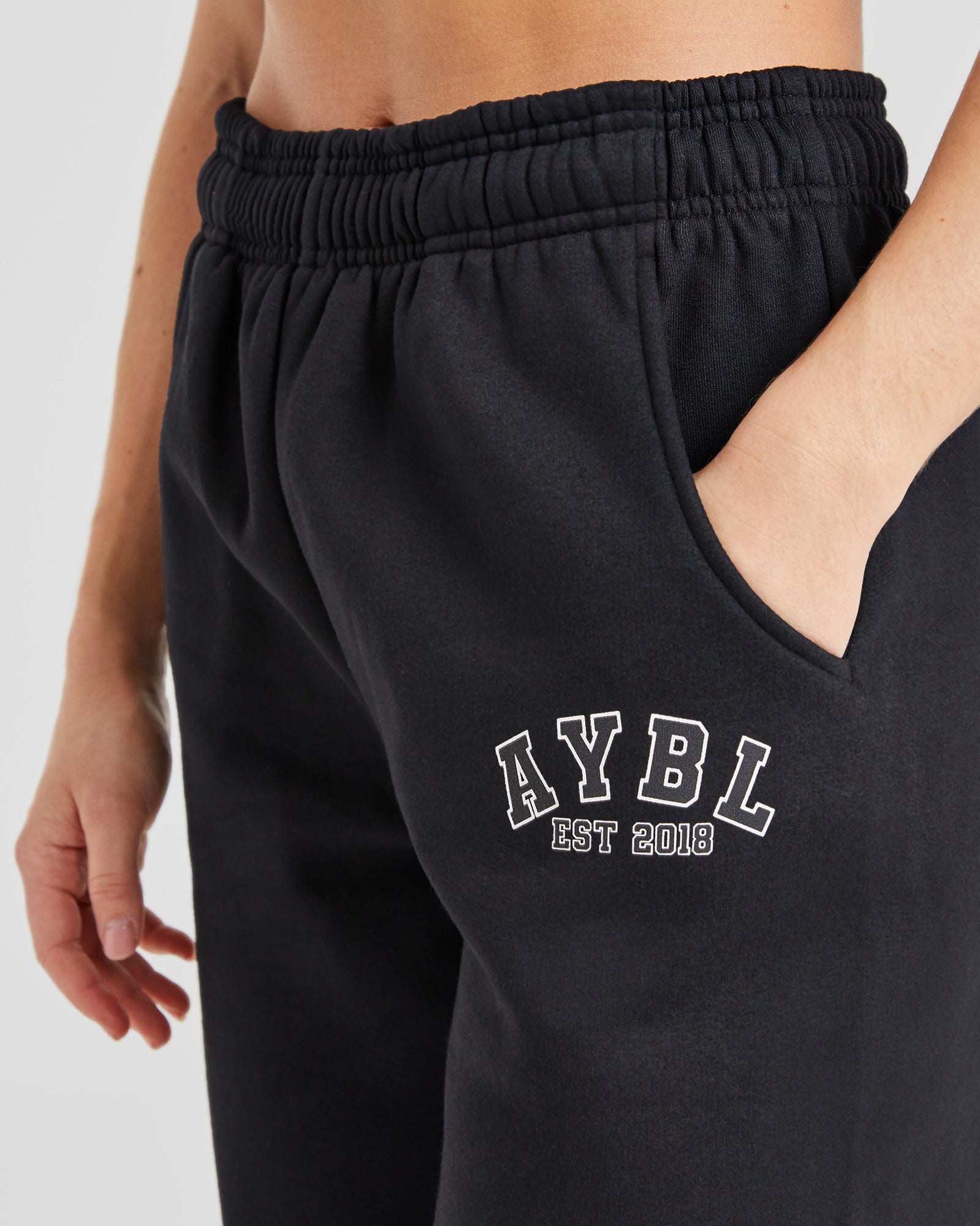 Varsity Graphic Oversized Joggers - Black