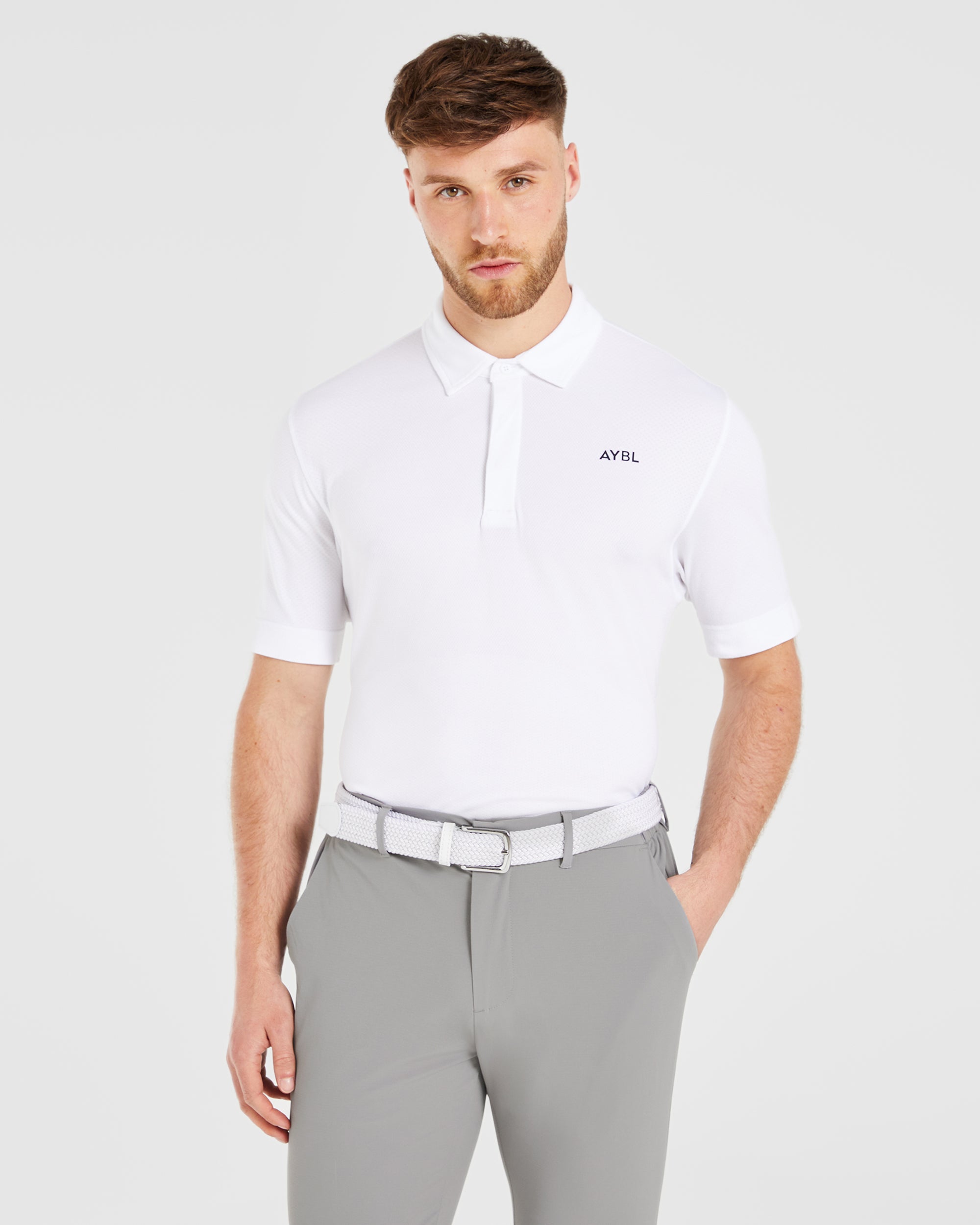 Performance Seamless Polo Shirt - White