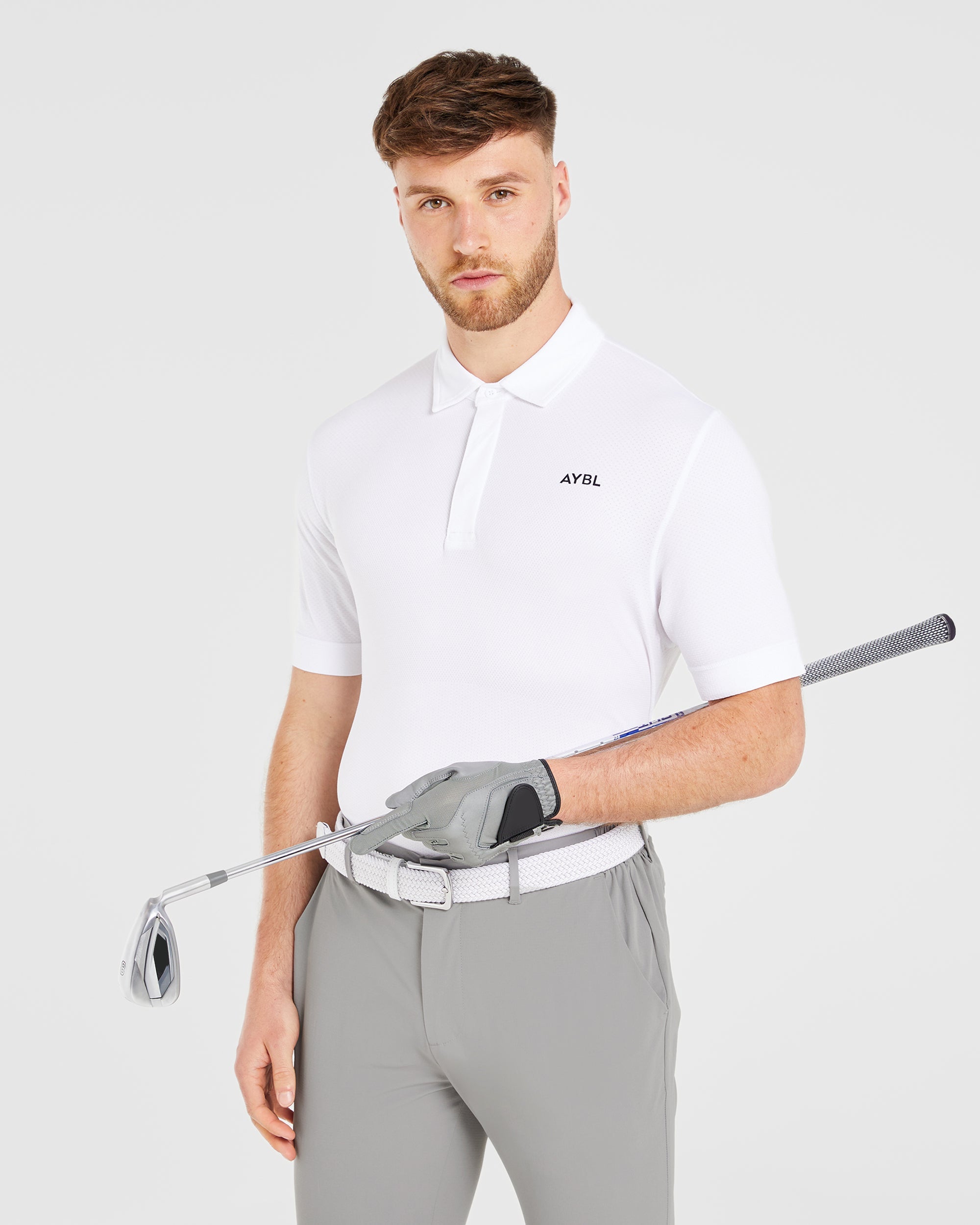 Performance Seamless Polo Shirt - White