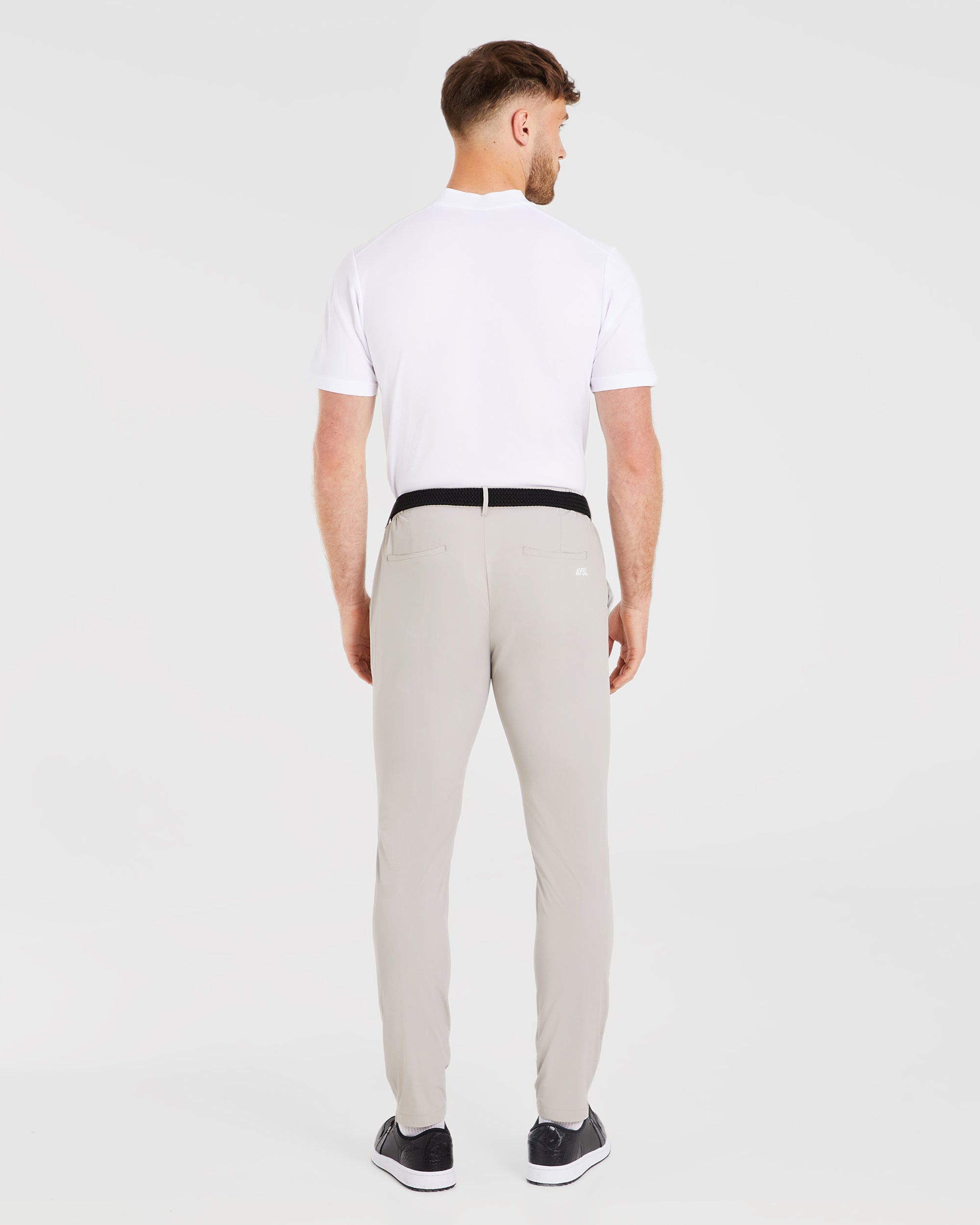 Performance Collarless Polo Shirt - White