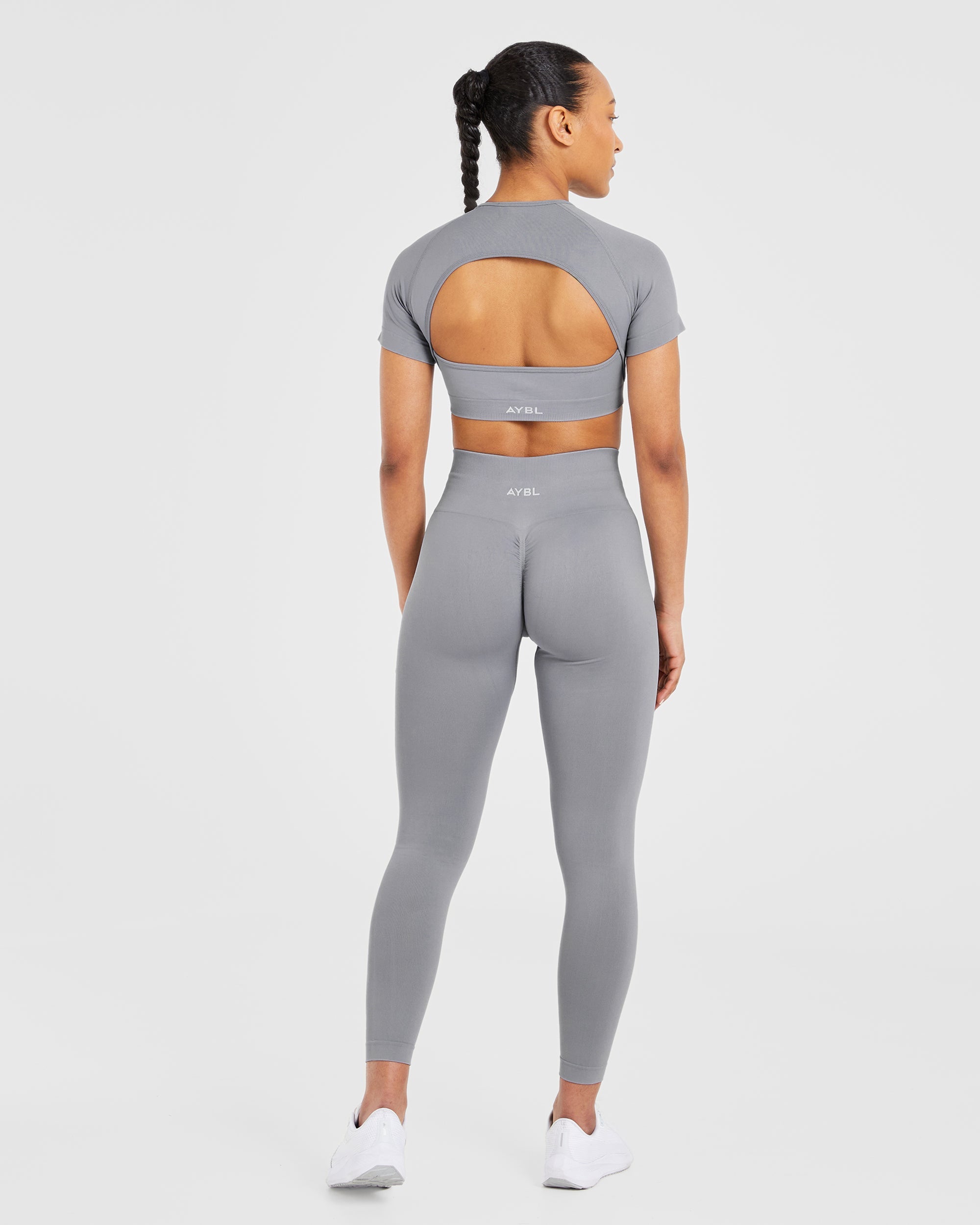 Power Seamless Crop Top - Grey