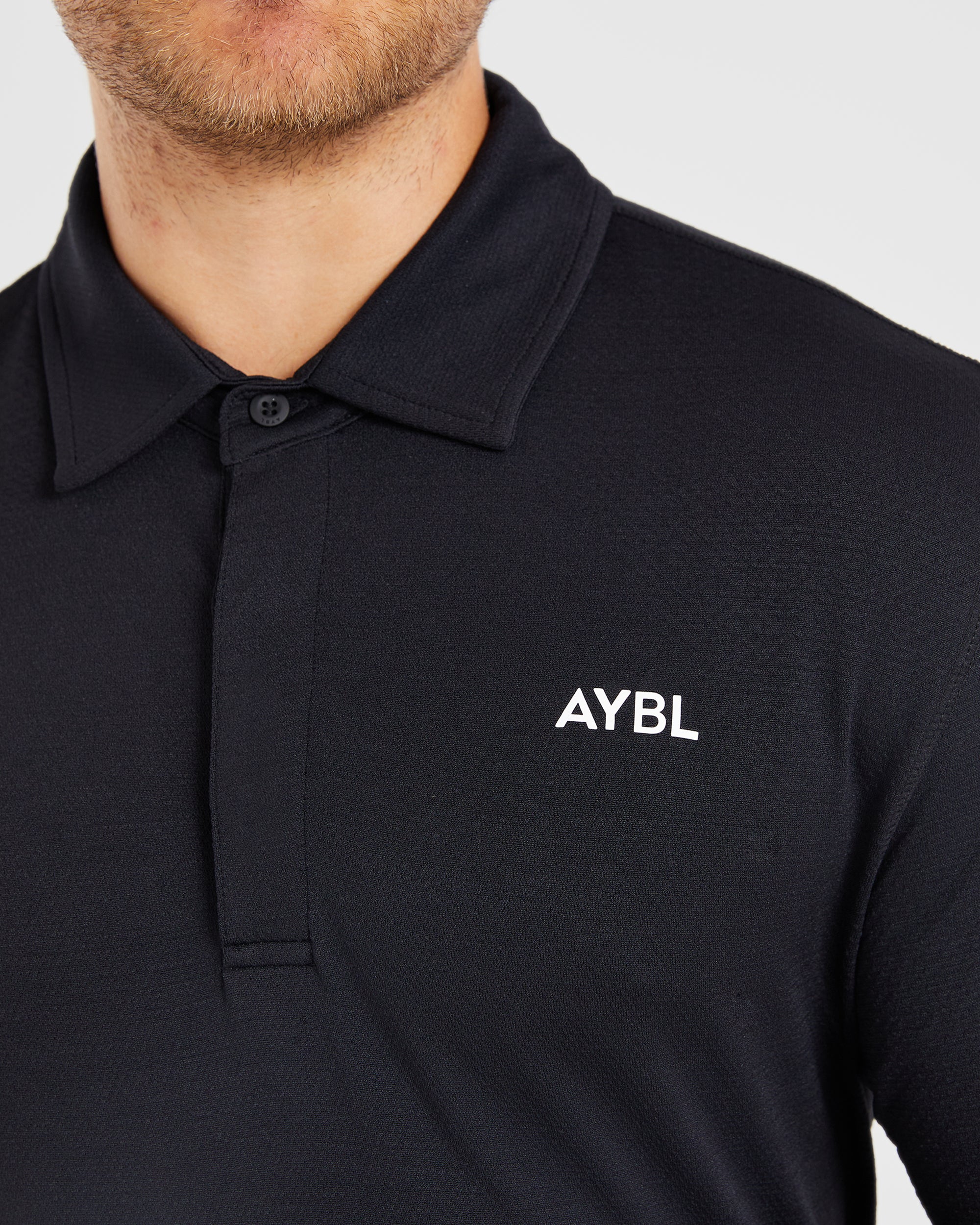 Performance Seamless Polo Shirt - Black