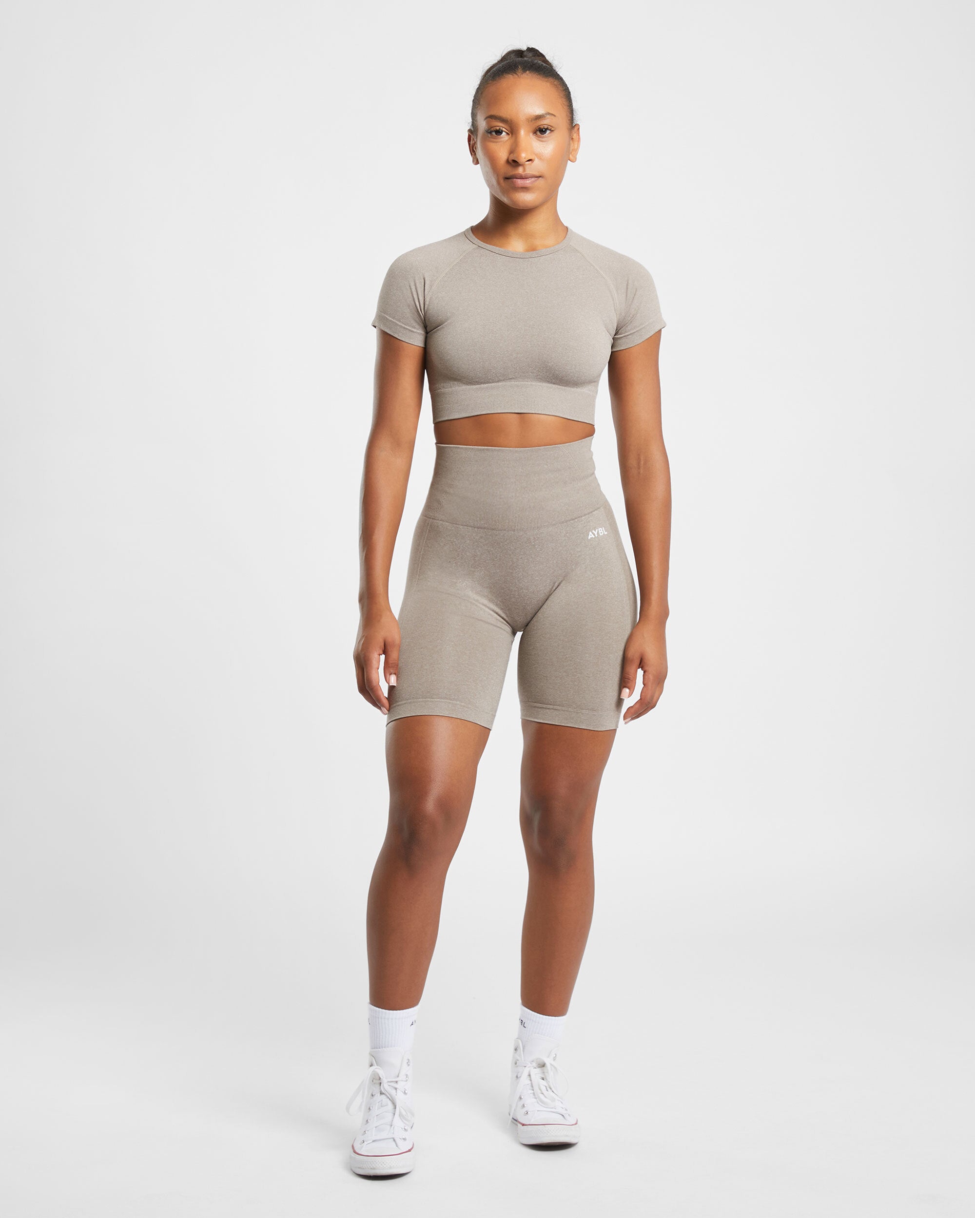 Empower Seamless Cycling Shorts - Taupe Marl