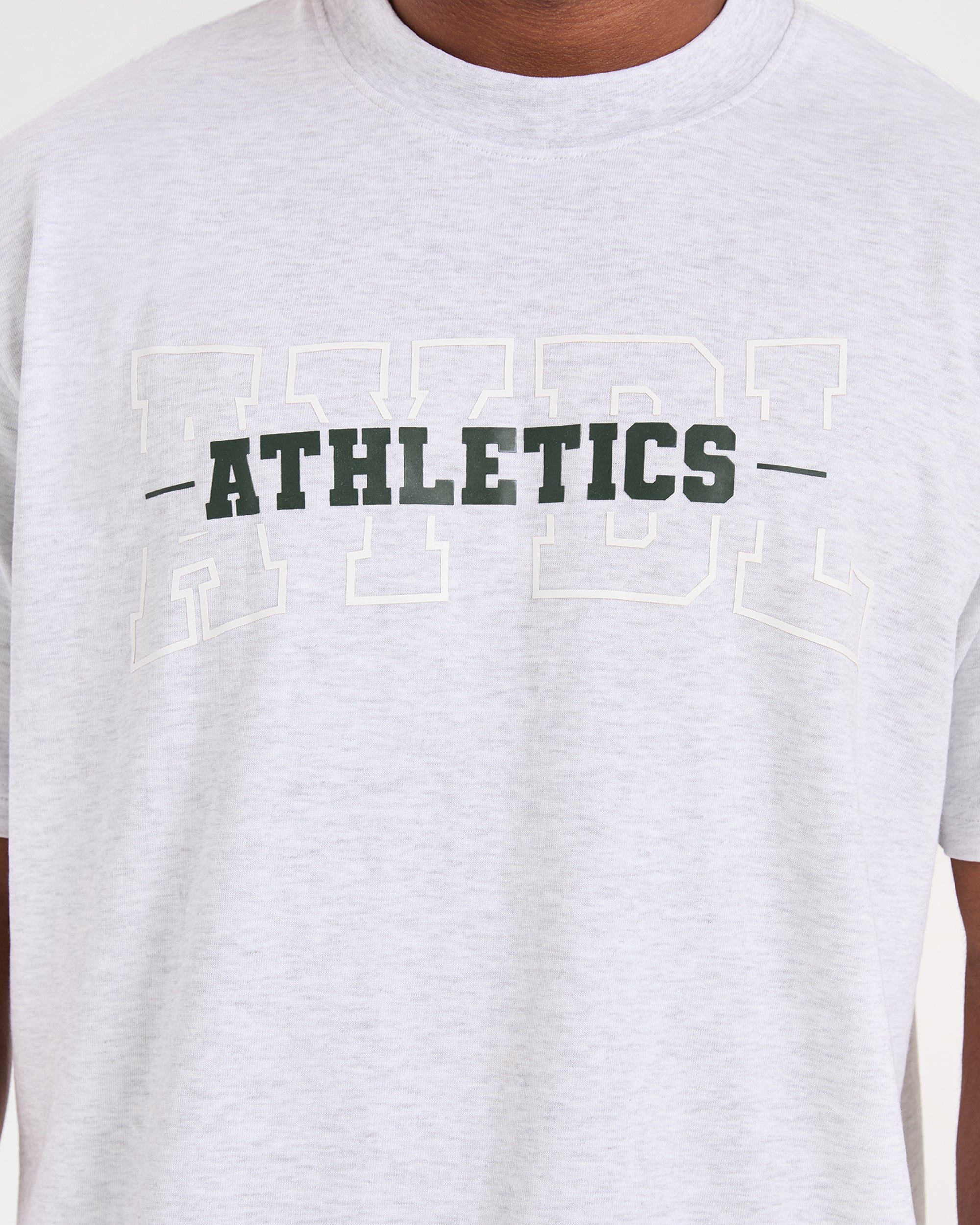 Athletics Oversized T Shirt - Grey Marl