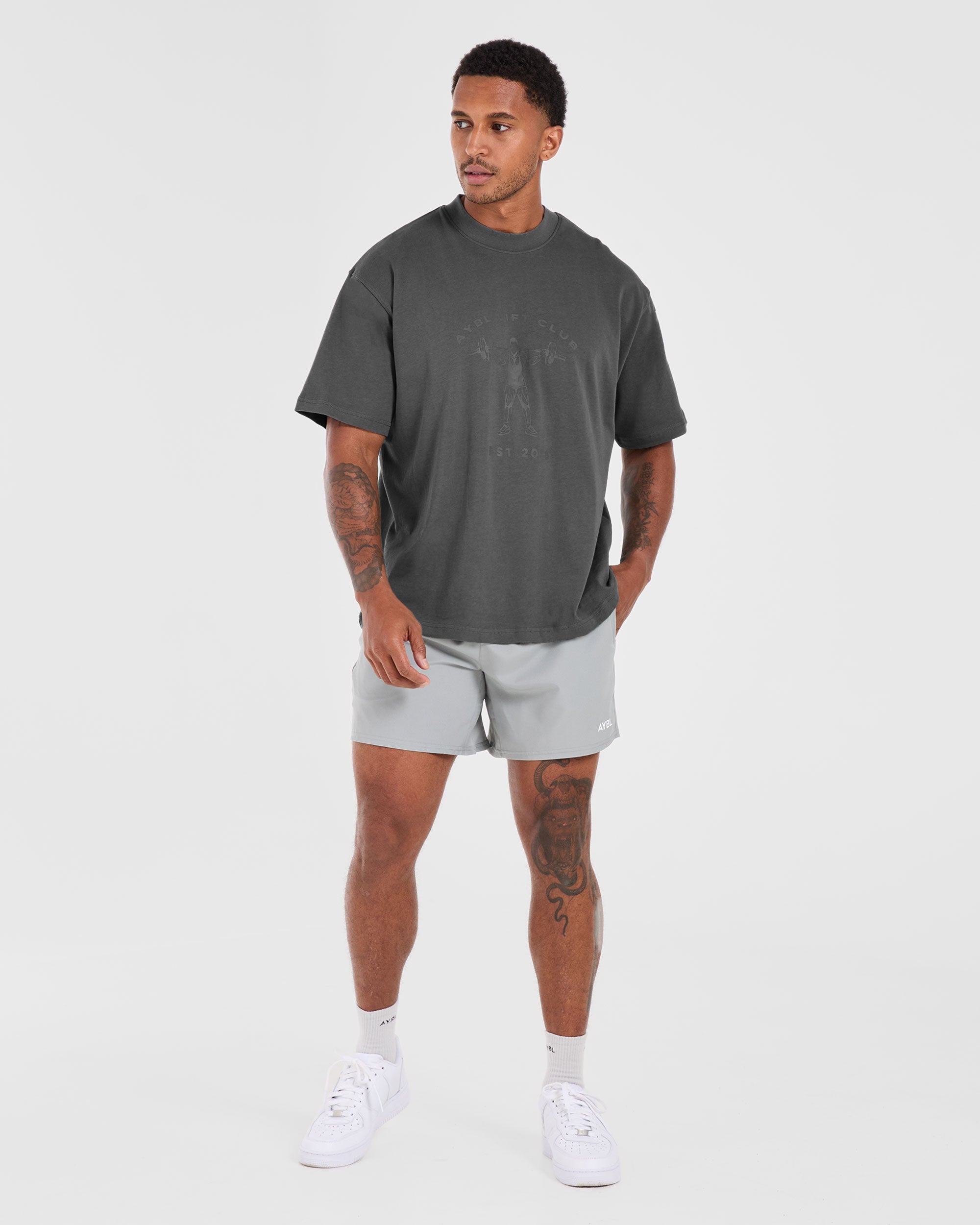 Lift Club Oversized T Shirt - Charcoal