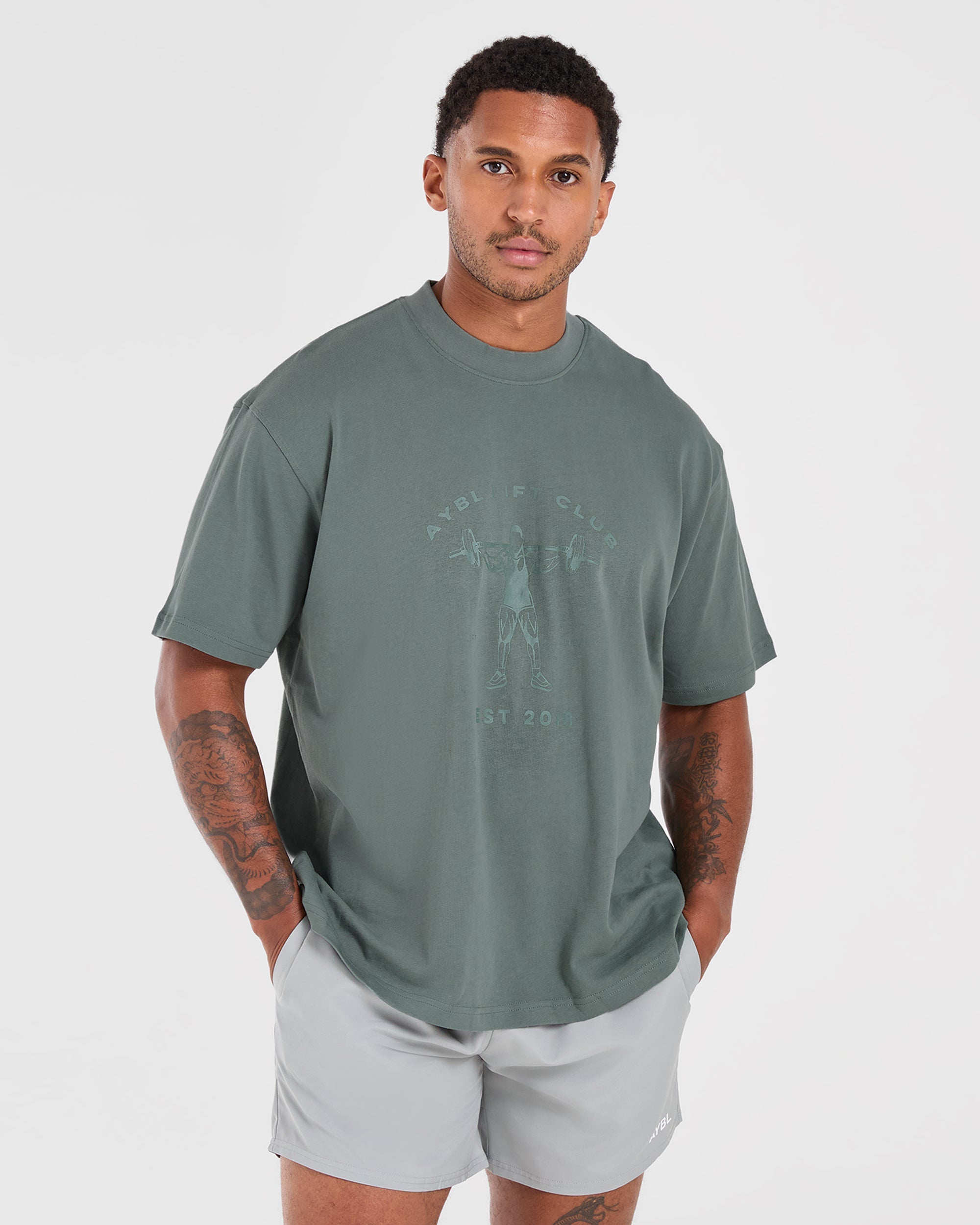 Lift Club Oversized T Shirt - Vintage Sage