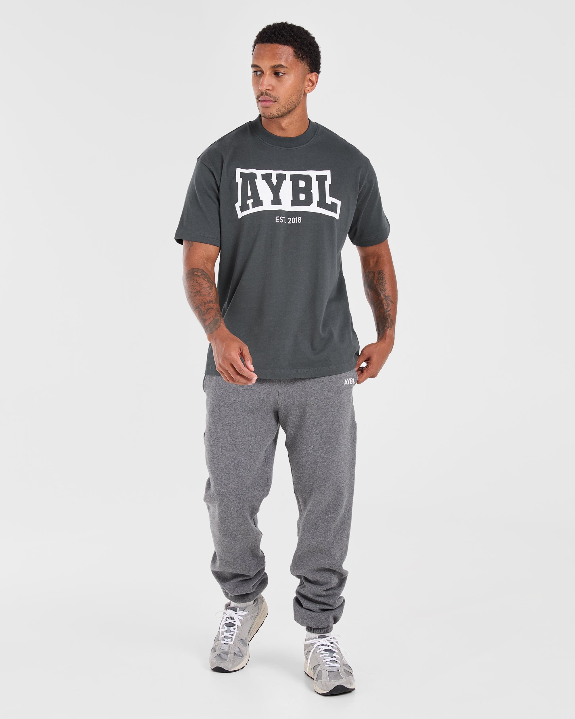 Academy Oversized T Shirt - Charcoal