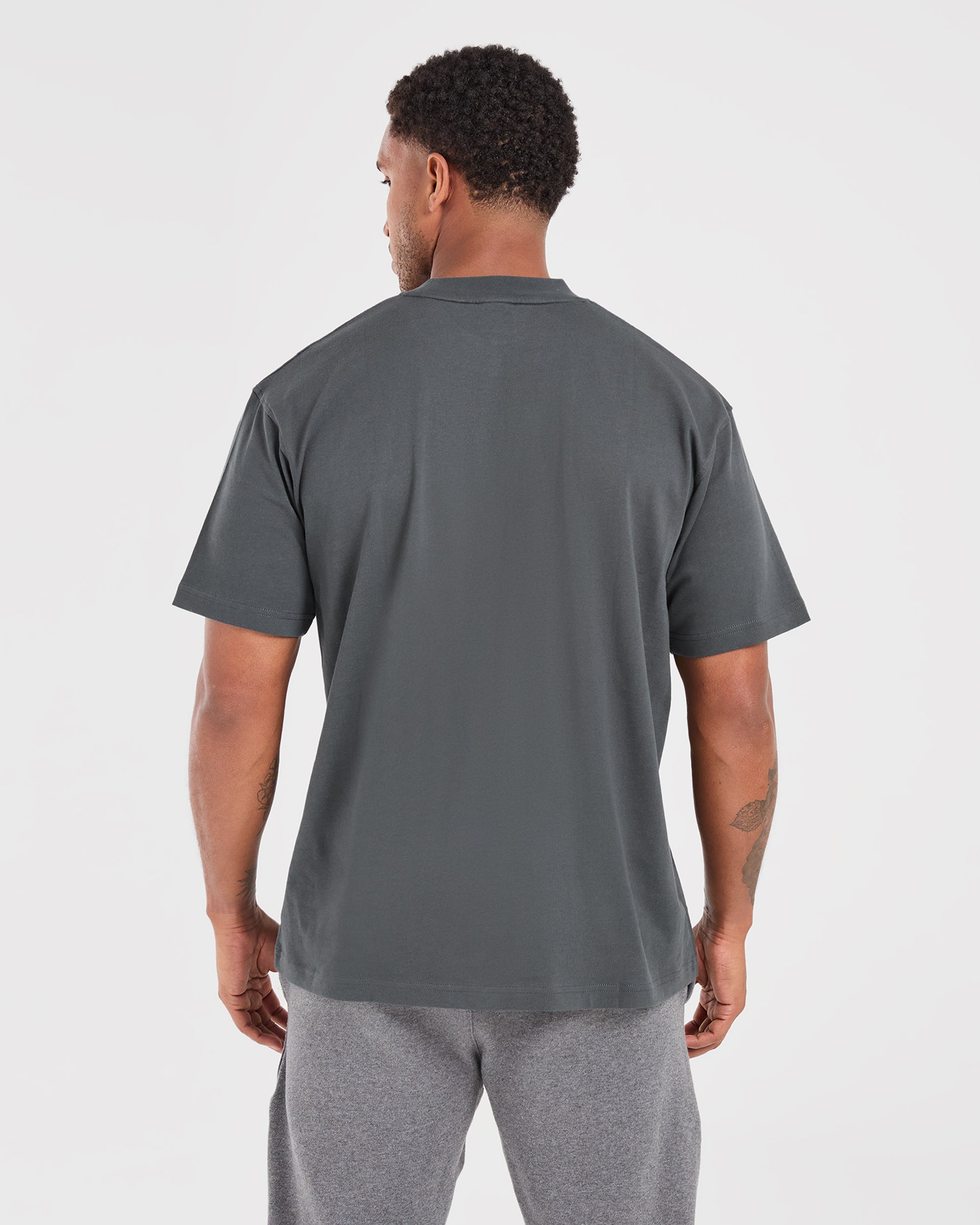 Academy Oversized T Shirt - Charcoal