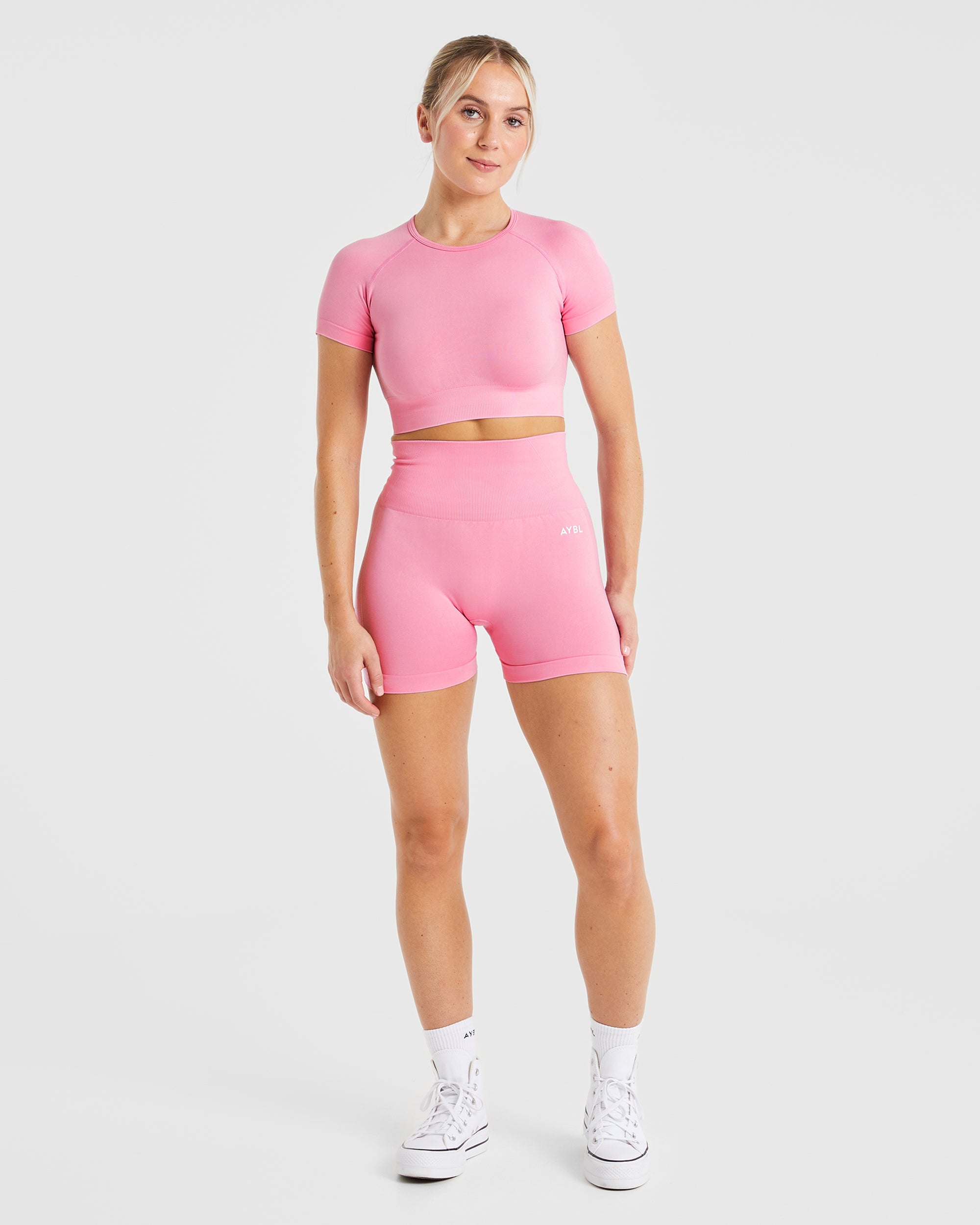 Empower Seamless Crop Top - Baby Pink