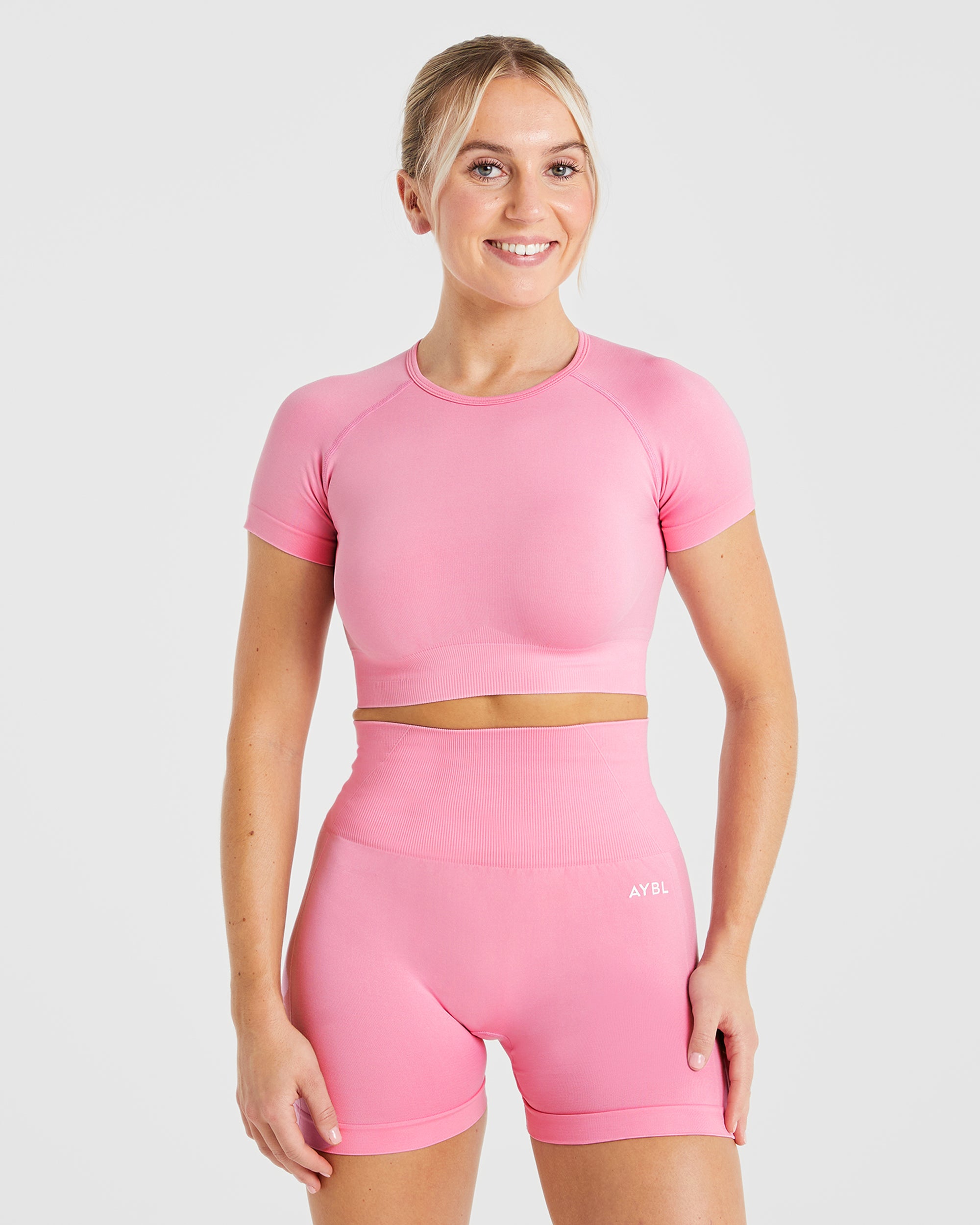 Empower Seamless Crop Top - Baby Pink