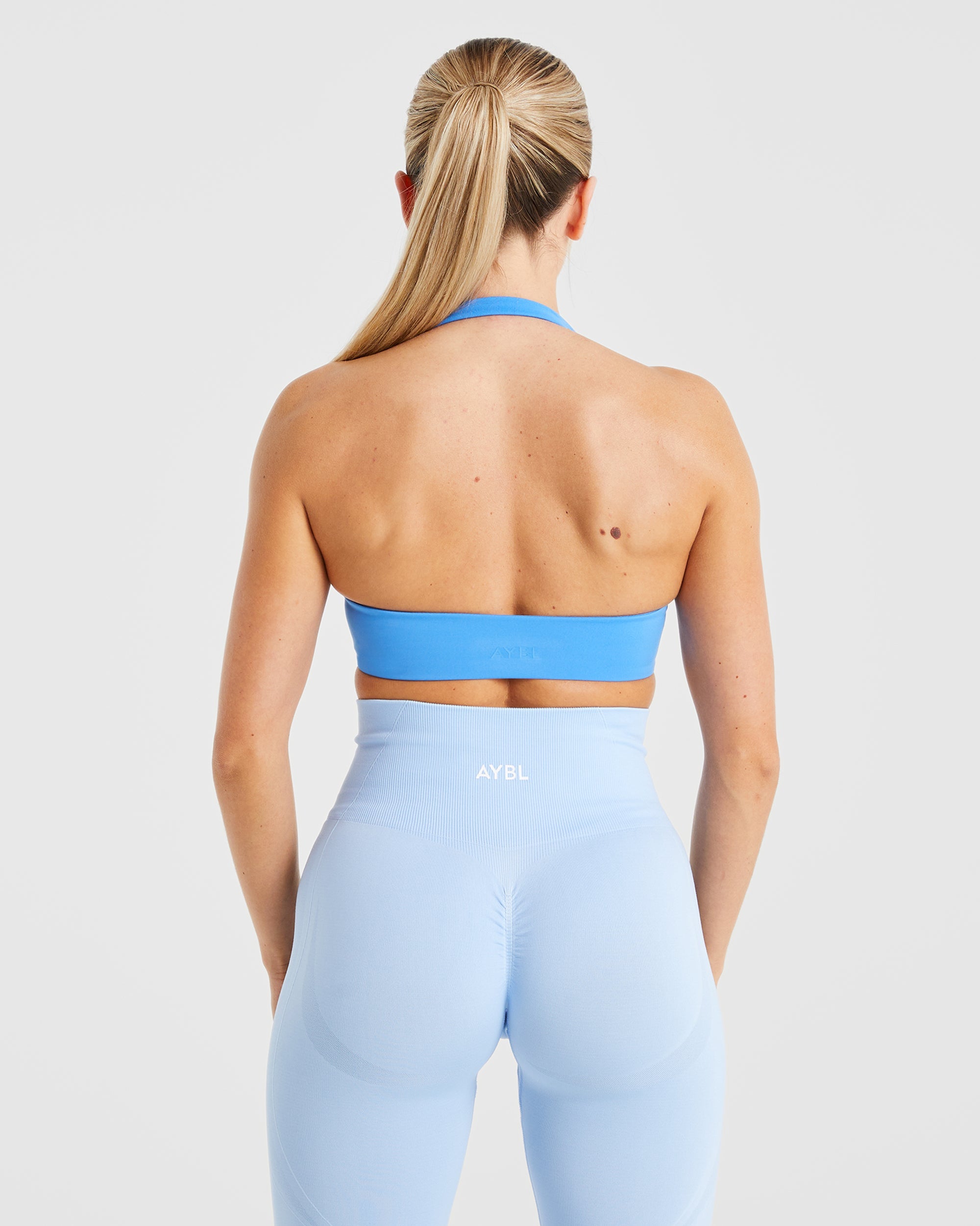 Essential Halterneck Sports Bra - Summer Blue